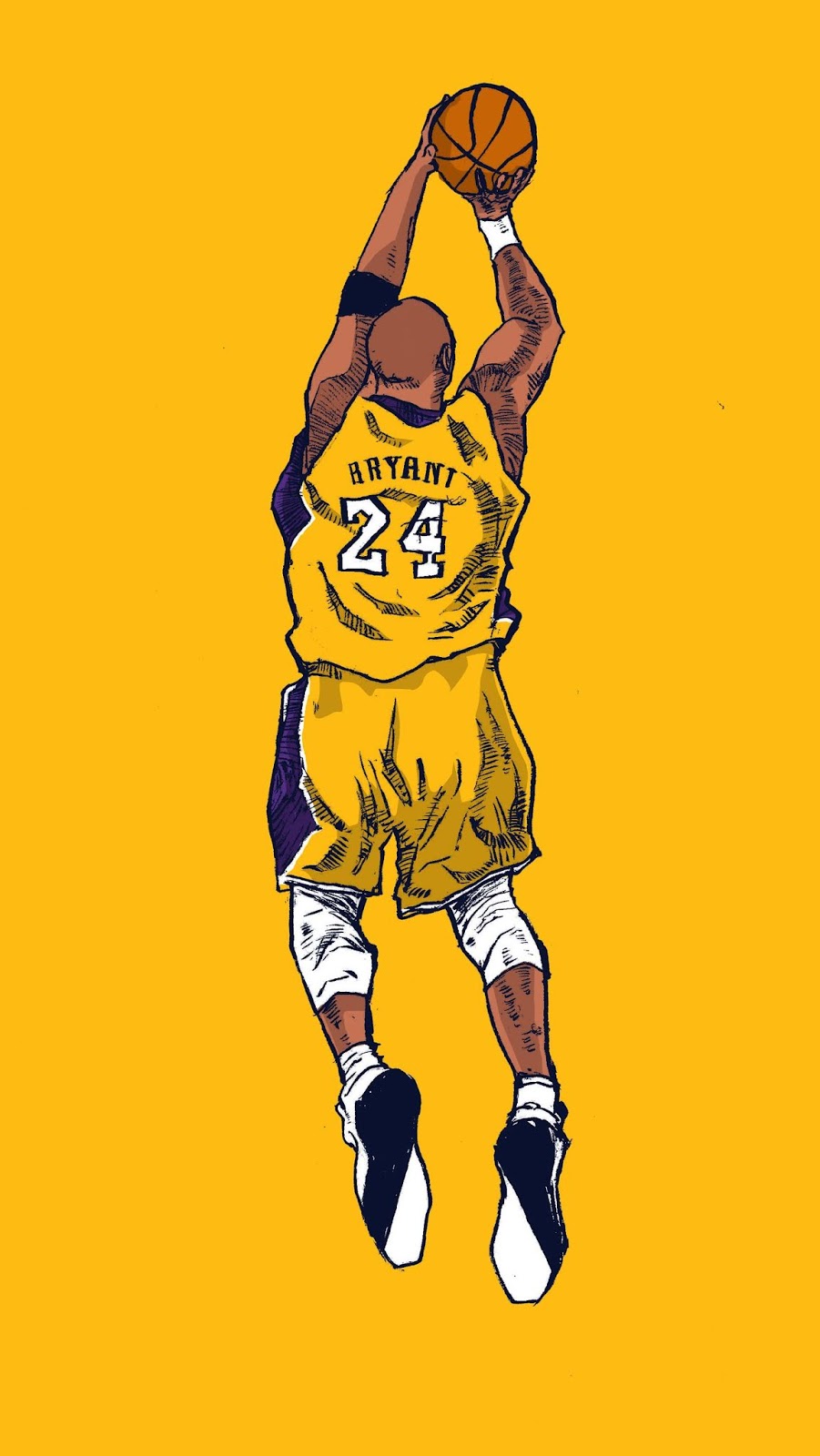 kobe ​​bryant tapete,basketball spieler,karikatur,basketball,gelb,illustration