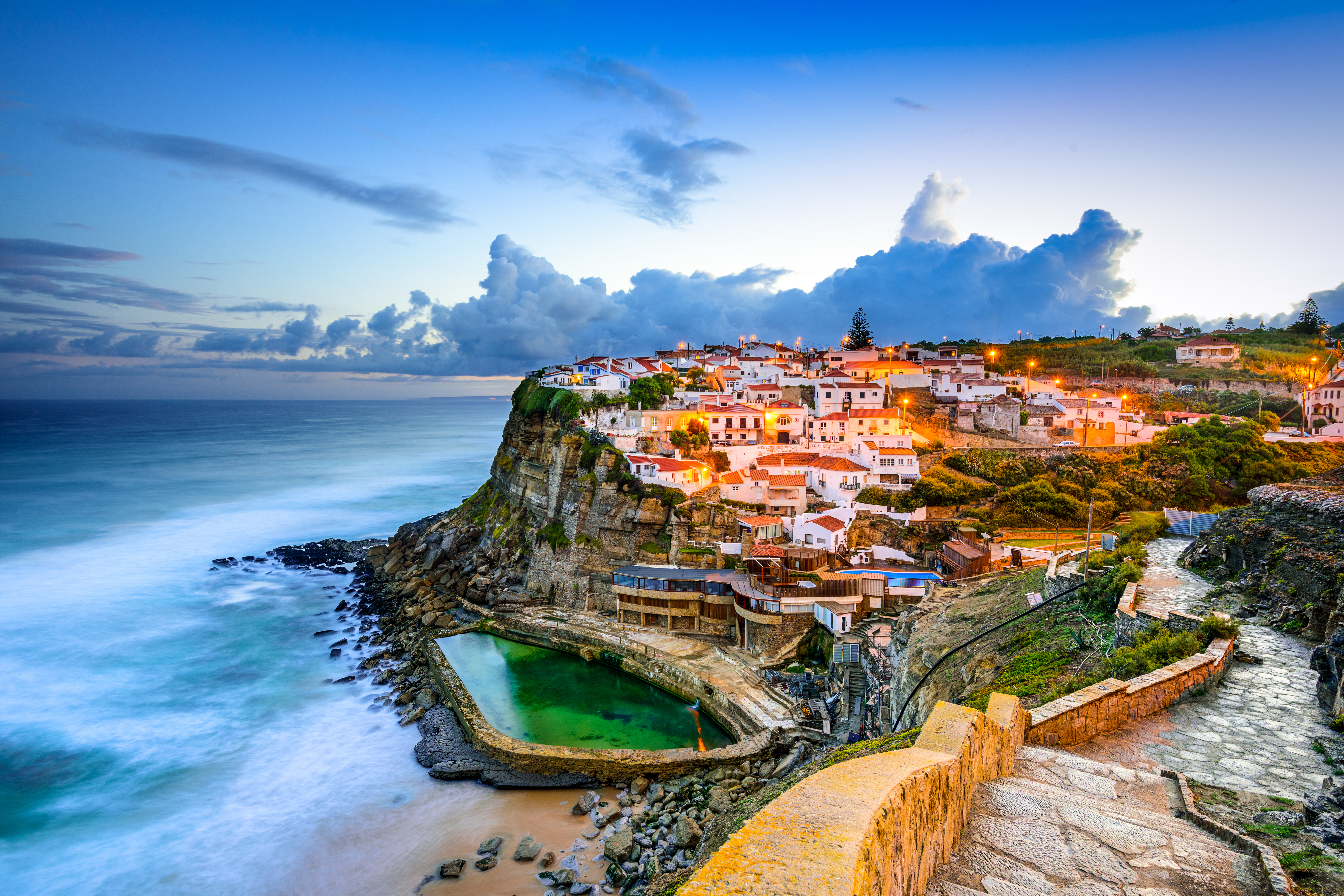 壁紙ポルトガル,自然の風景,自然,空,海岸,町