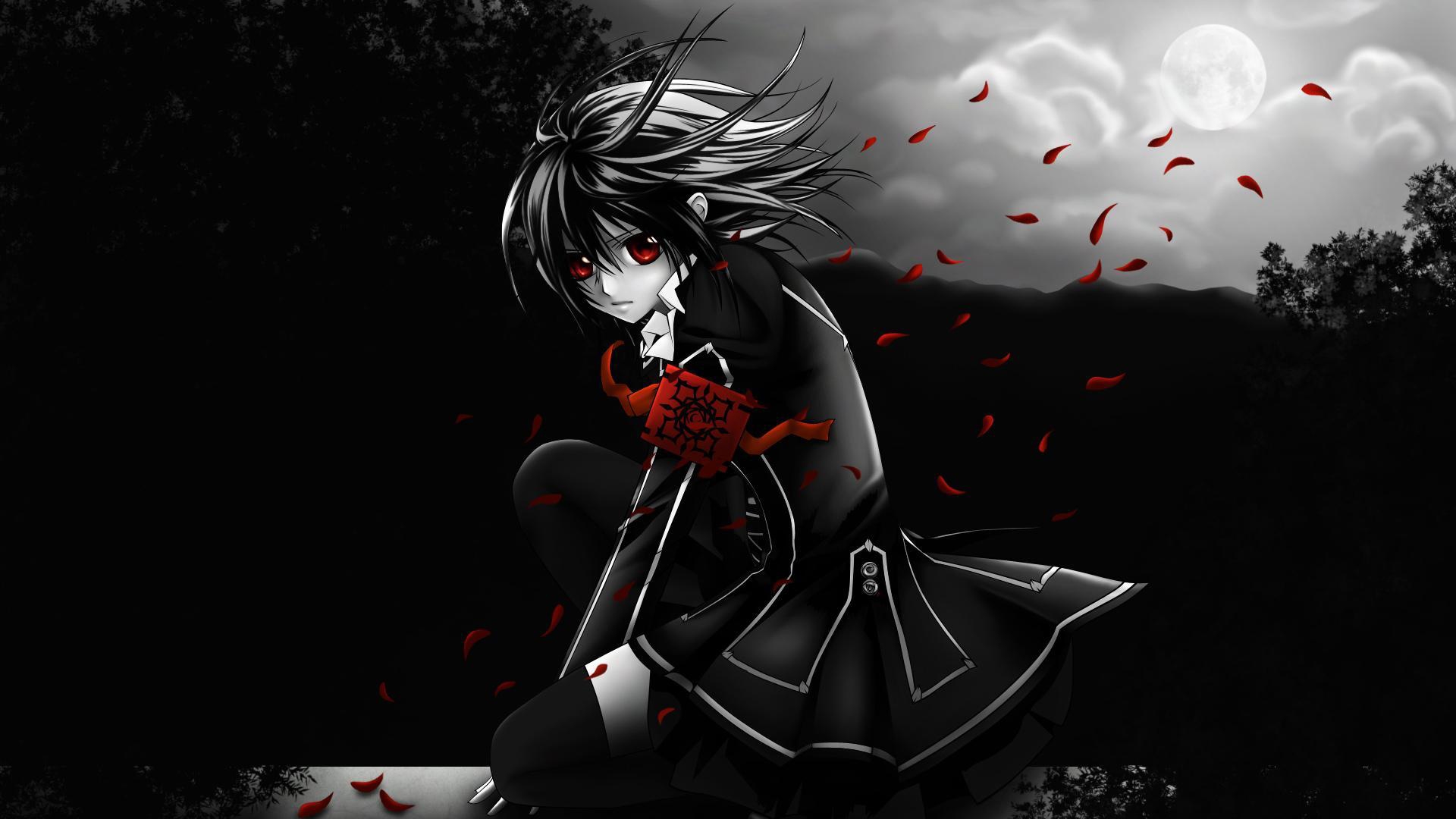 vampire knight wallpaper,anime,cg artwork,black hair,illustration,darkness