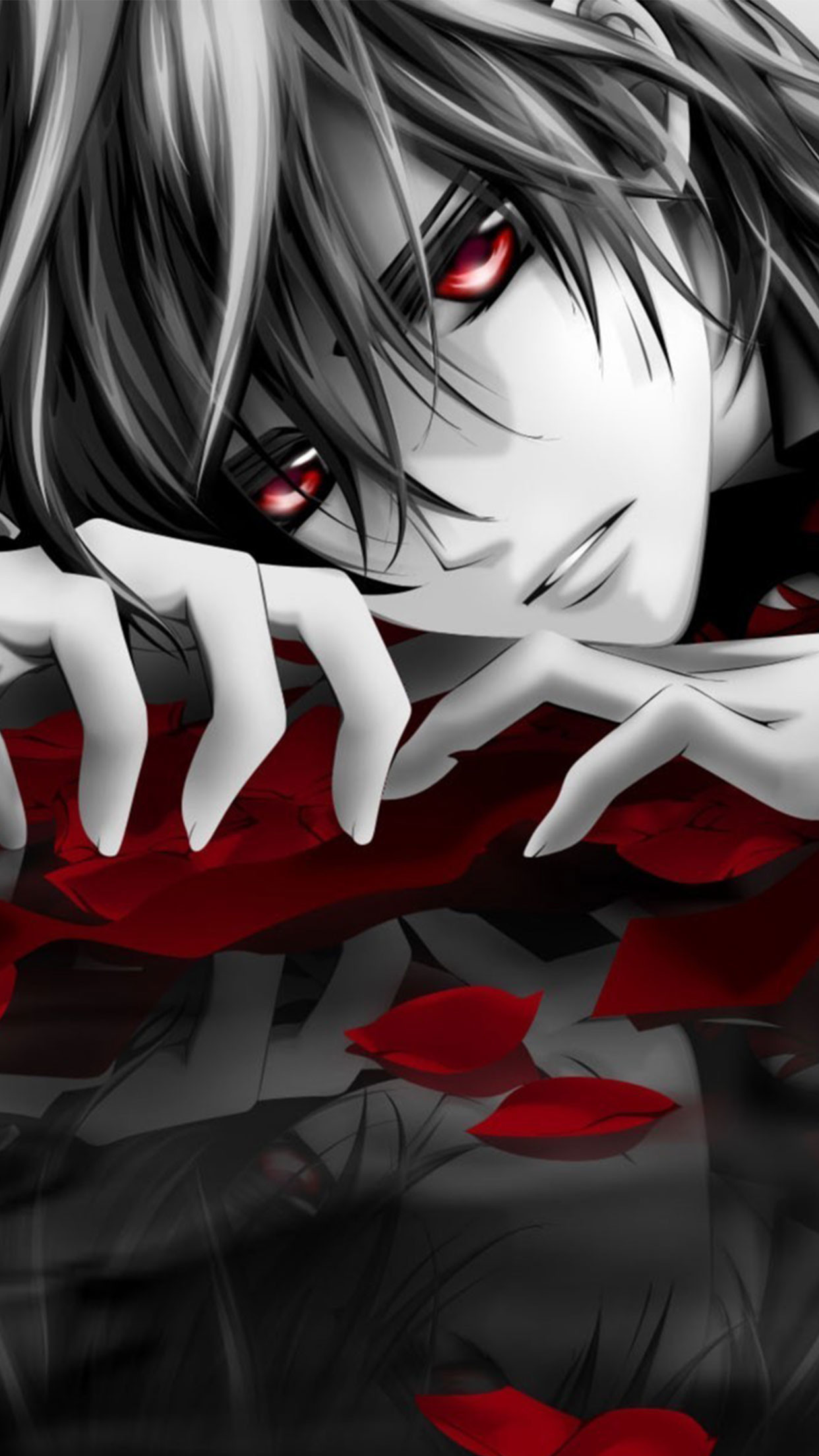 vampire knight wallpaper,facial expression,cartoon,anime,red,cg artwork