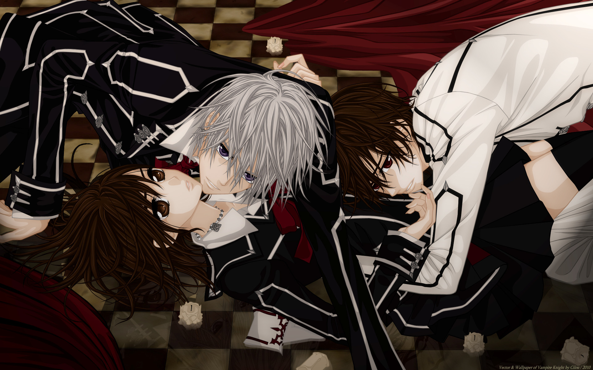 vampire knight wallpaper,anime,cartoon,black hair,illustration,fictional character