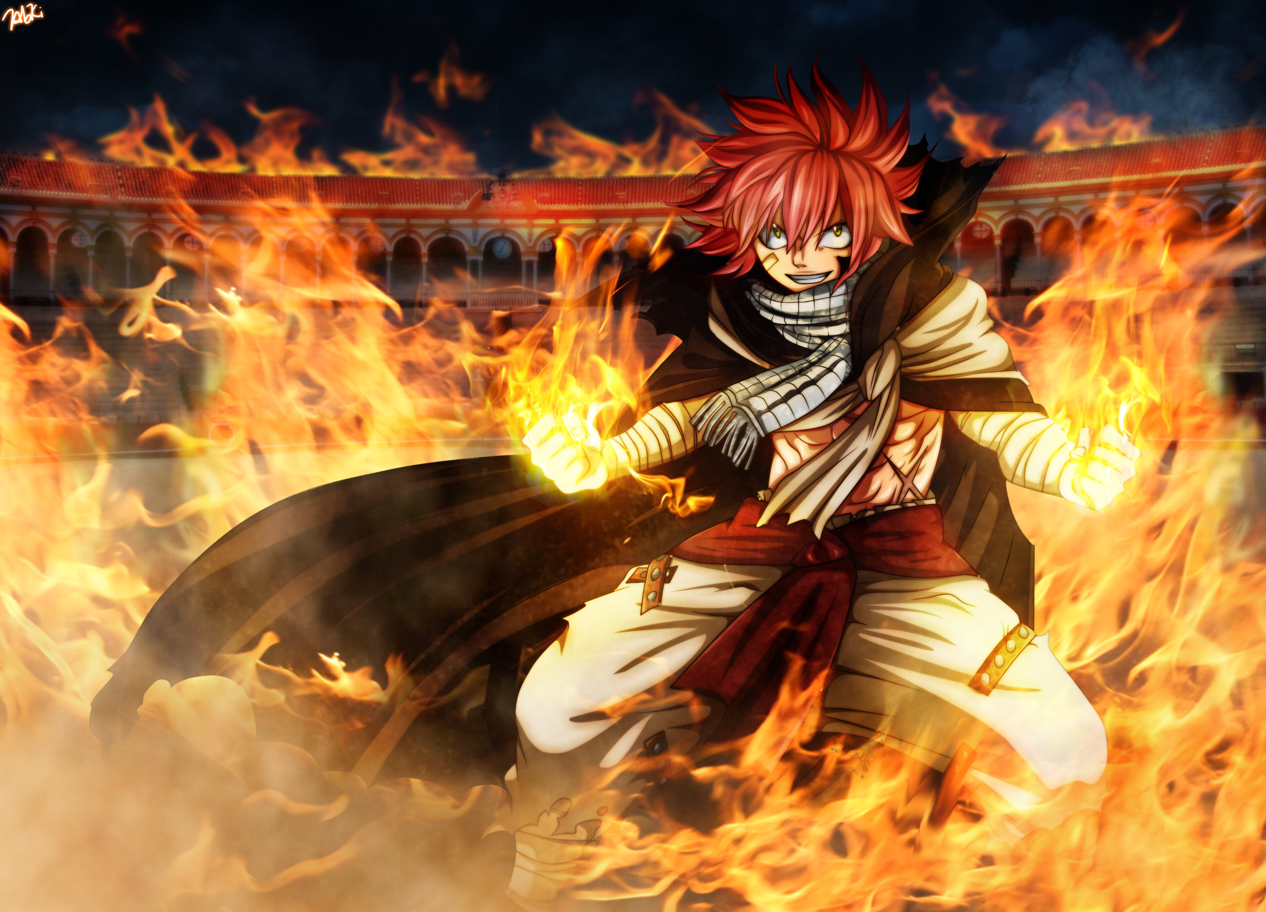 laxus wallpaper,anime,cg artwork,flame,fictional character,games