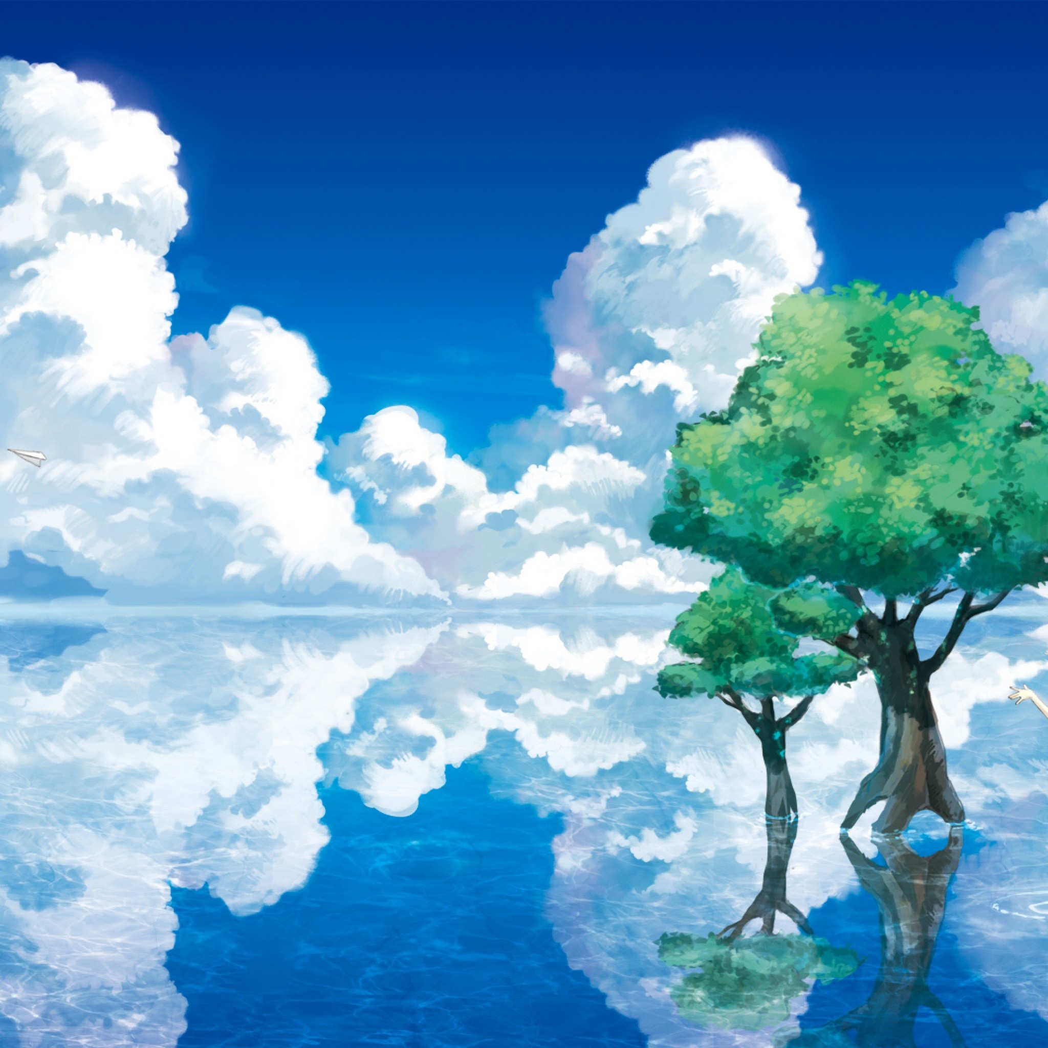 fond d'écran anime pour ipad,paysage naturel,ciel,la nature,nuage,ressources en eau
