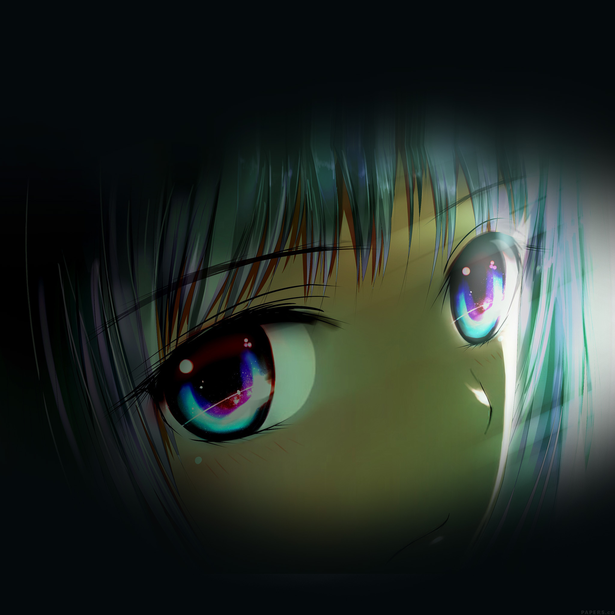 anime wallpaper for ipad,green,eye,blue,darkness,organ