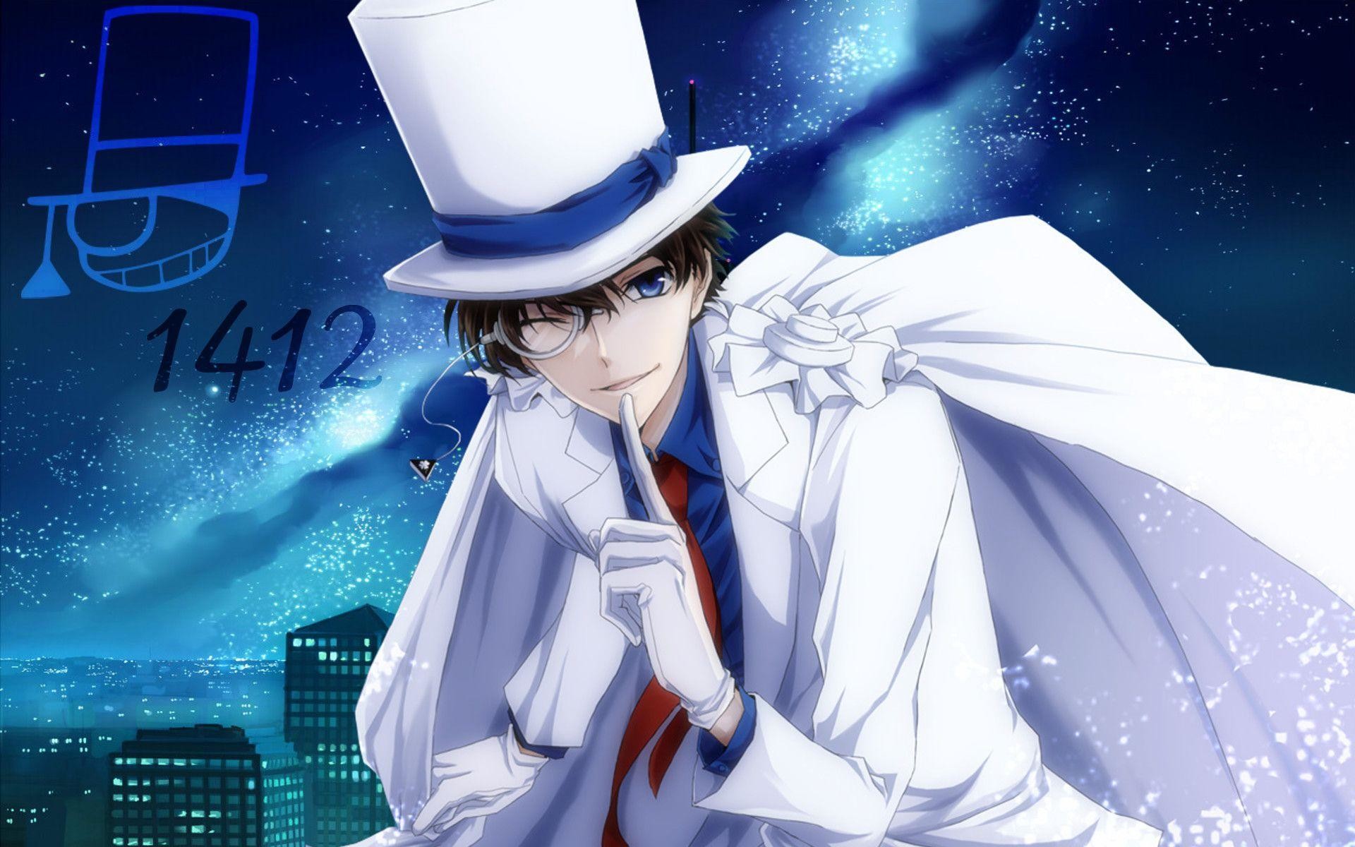 kaito kid wallpaper hd,cartoon,anime,illustration,fictional character,graphic design