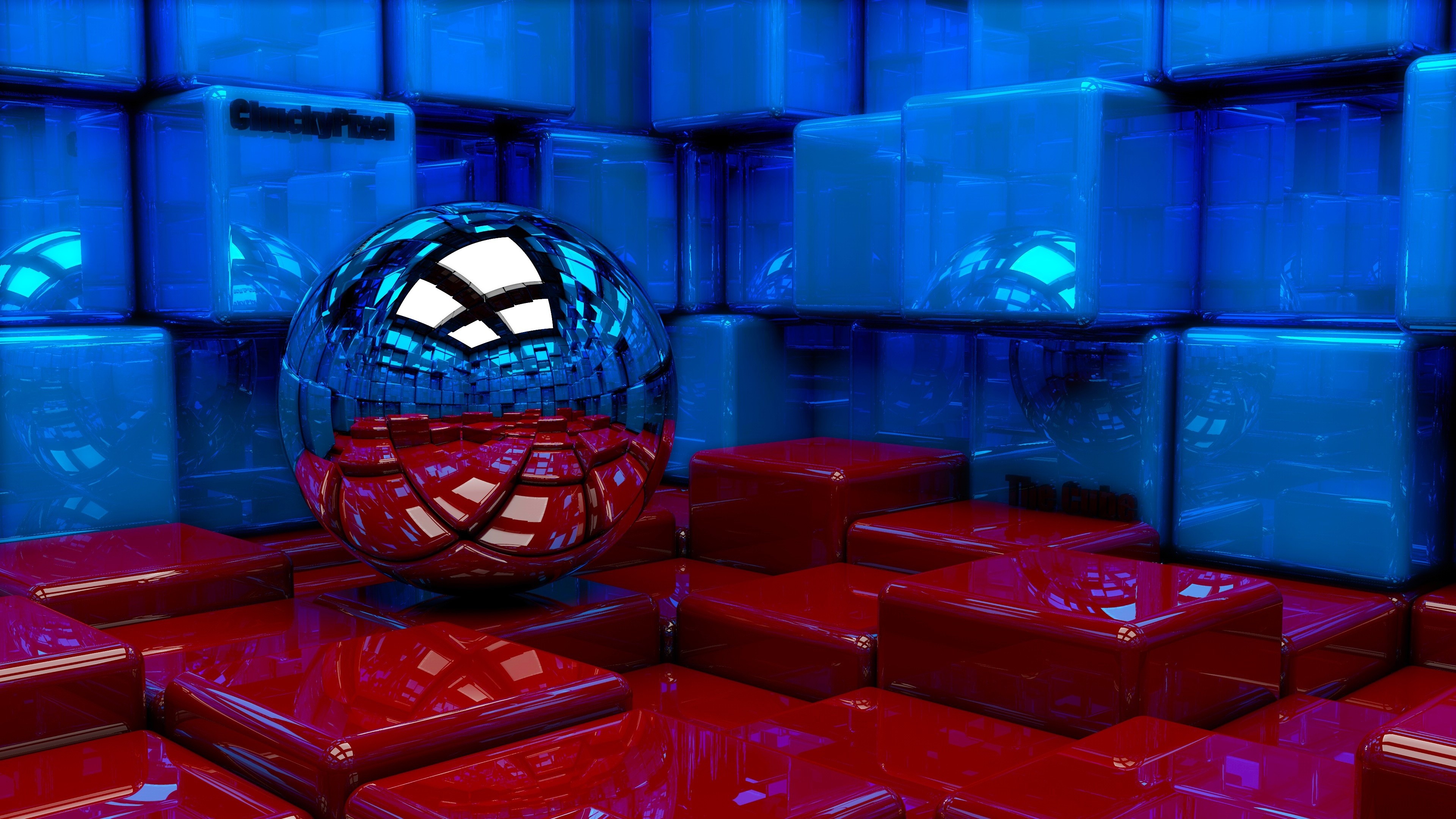 3d 4k hd wallpaper,blue,red,light,sphere,ball