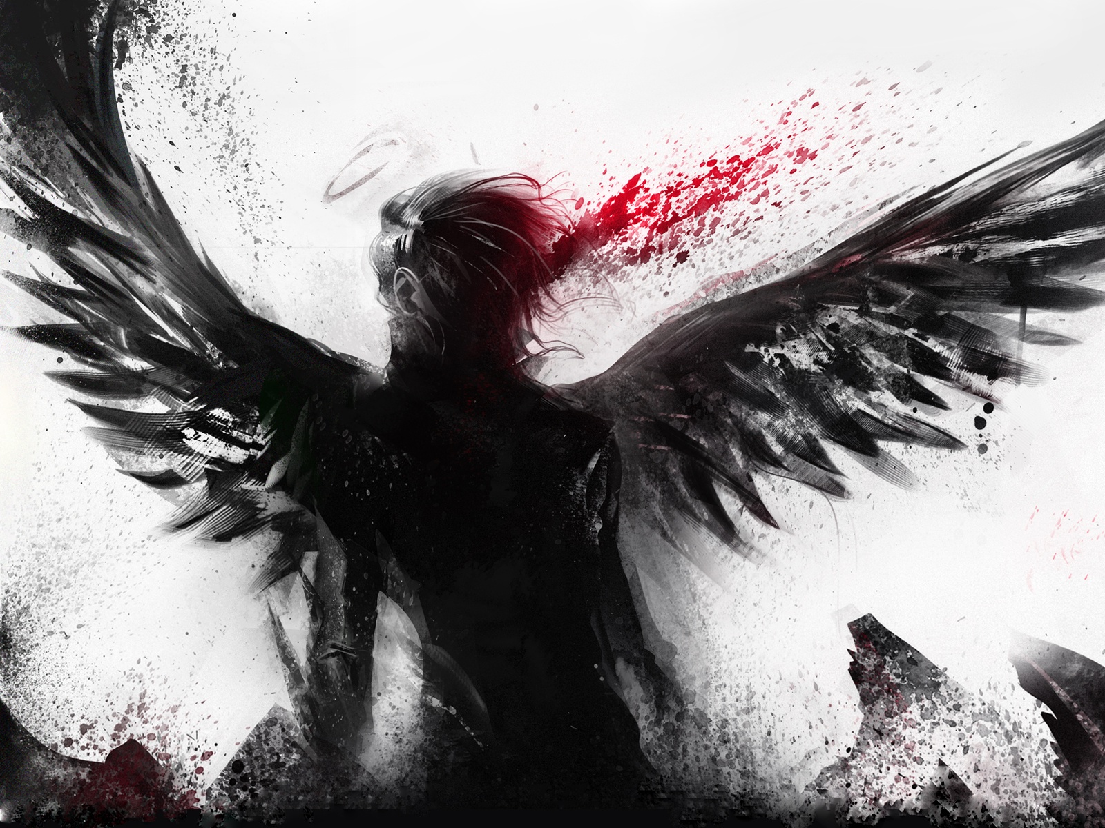 black angel wallpaper,wing,eye,graphic design,organ,illustration