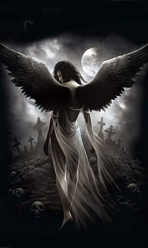 black angel wallpaper,angel,supernatural creature,wing,darkness,fictional character