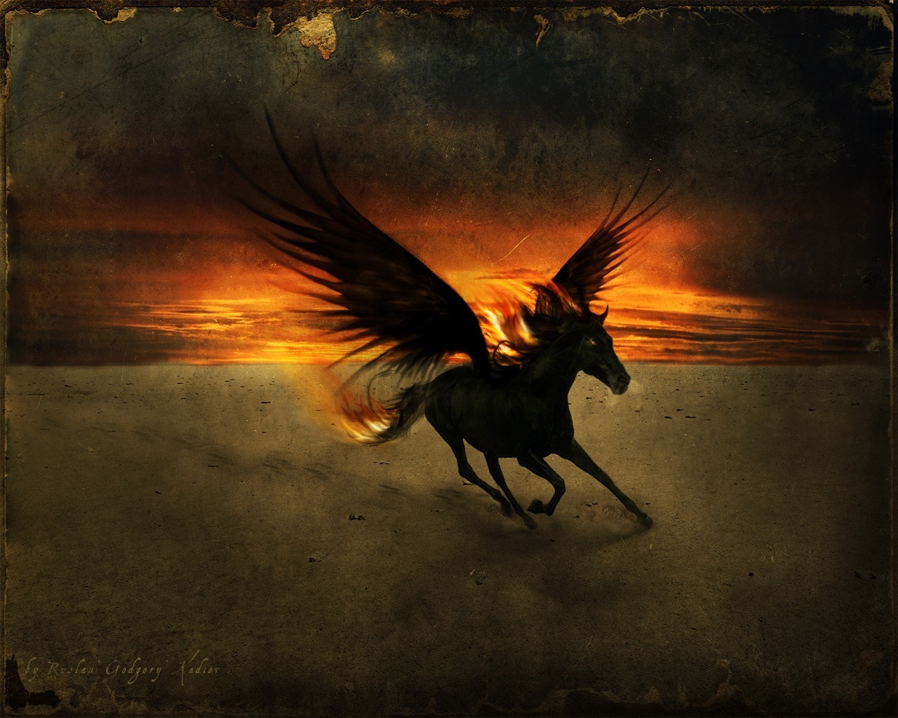 dark horse wallpaper,mythology,wing,fictional character,illustration,cg artwork