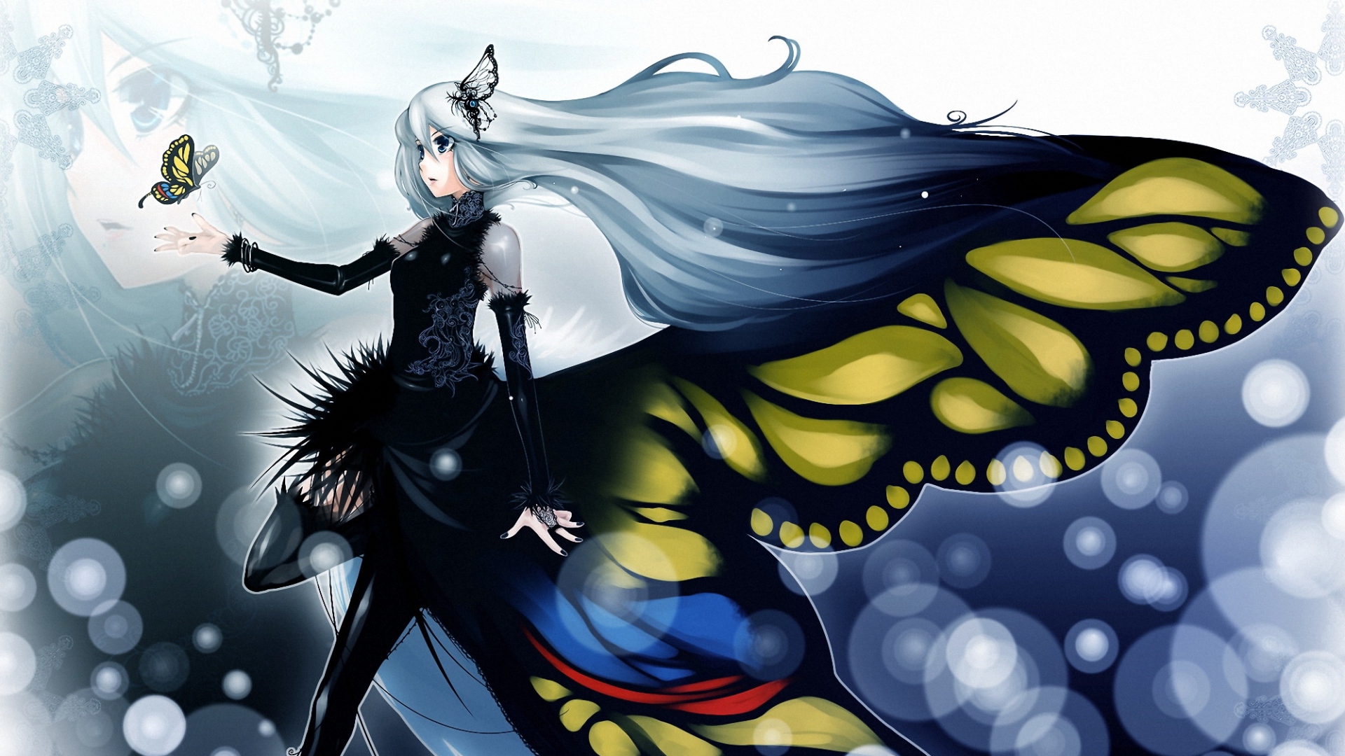 butterfly girl wallpaper,fictional character,cg artwork,cartoon,illustration,art