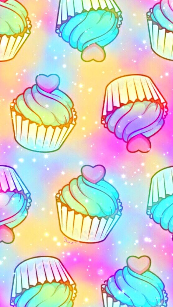 cute cupcake wallpaper,cartoon,illustration,design,sweetness,fictional character