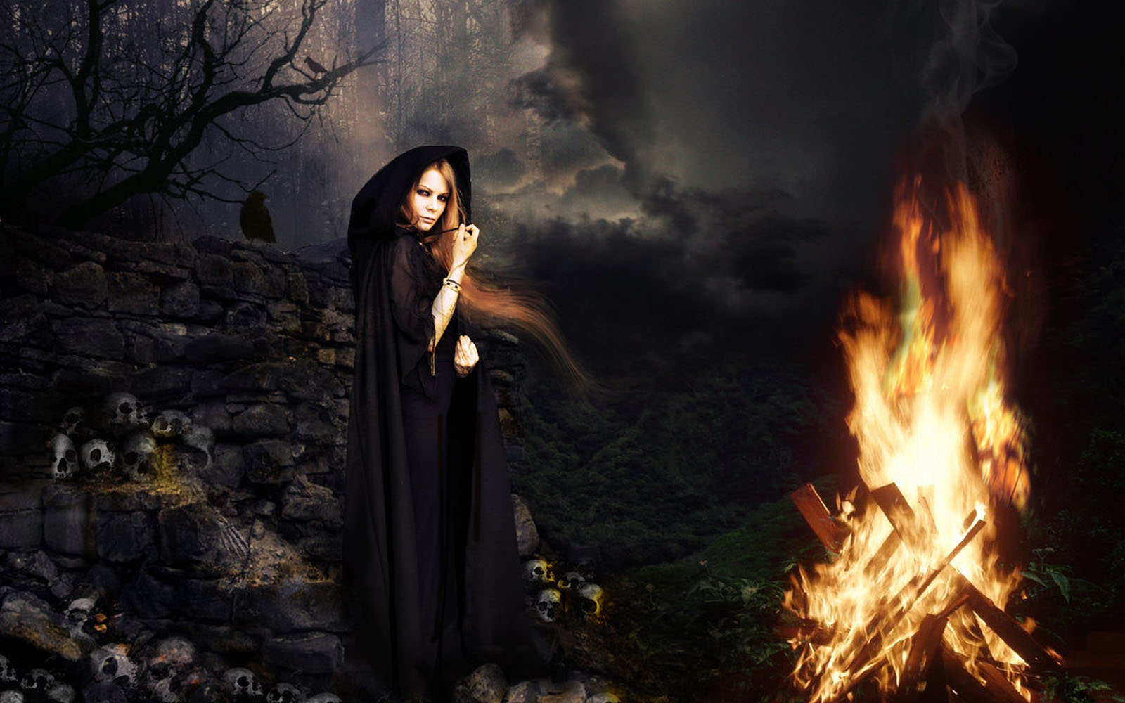 black magic wallpaper,fire,flame,heat,long hair,photography