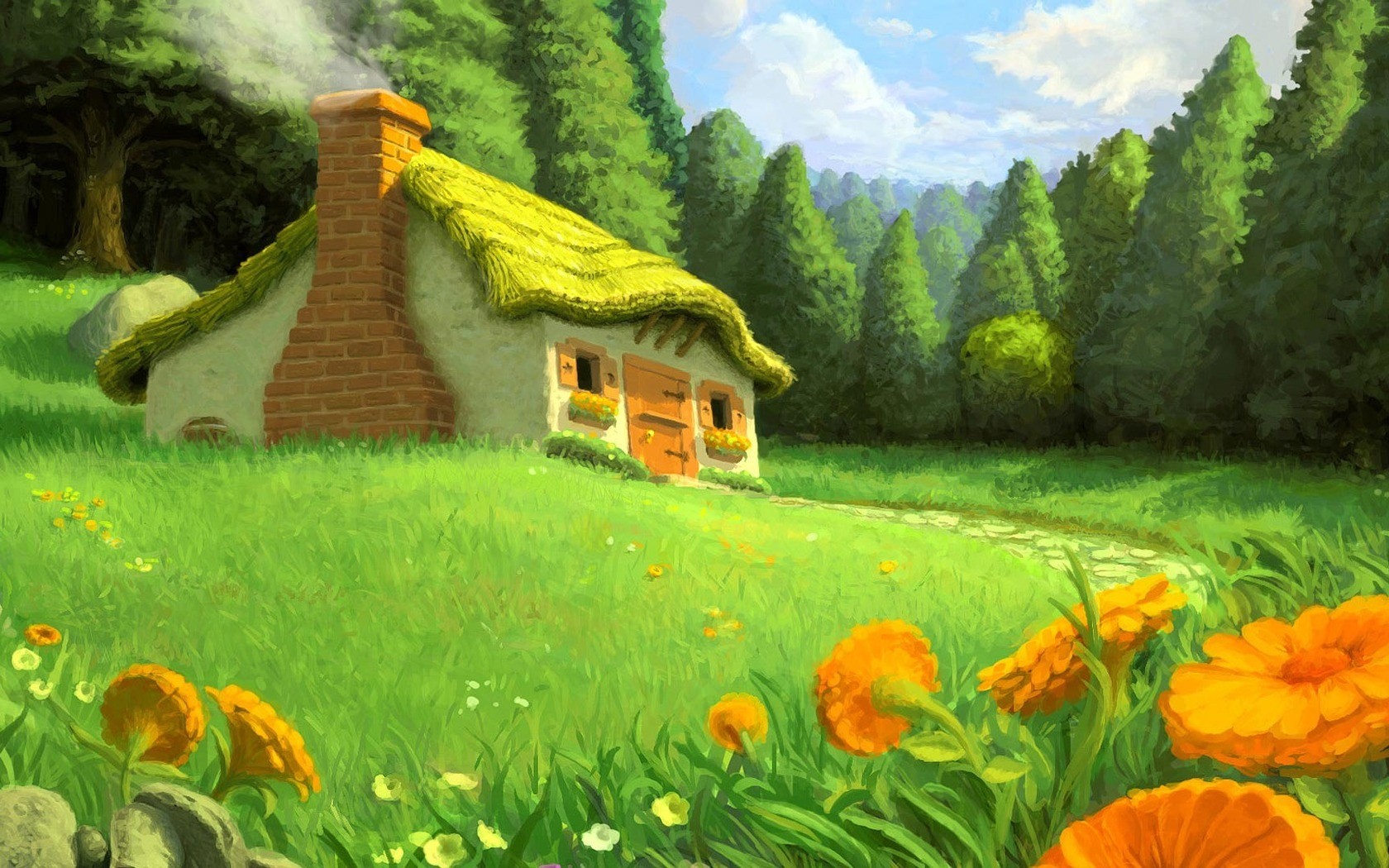 papel pintado fresco de la casa,paisaje natural,naturaleza,prado,pradera,pintura