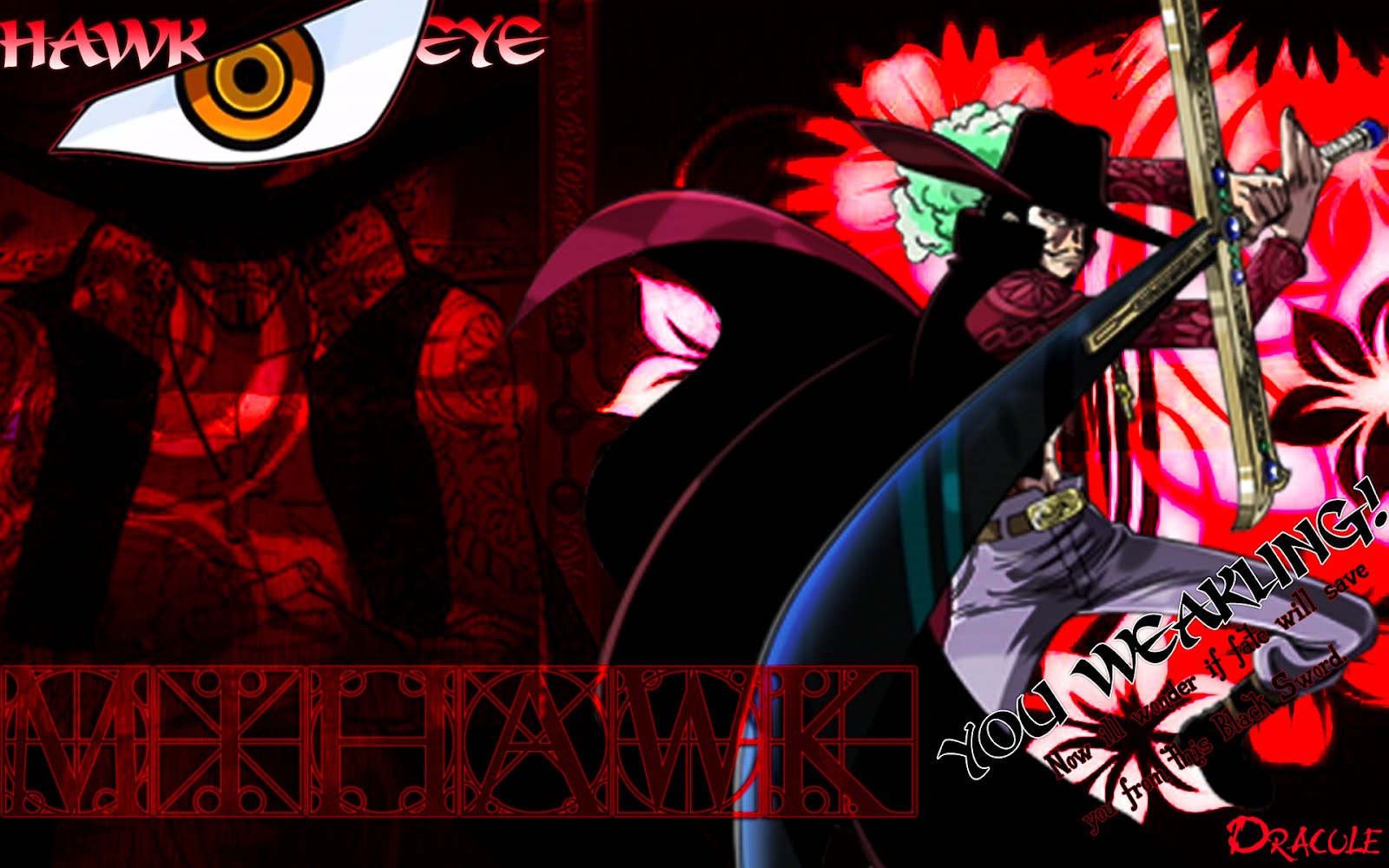 mihawk wallpaper,anime,graphic design,font,fictional character,naruto