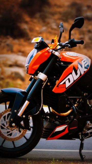 ktm 듀크 200 블랙 컬러 hd 월페이퍼,육상 차량,오토바이,차량,주황색,차