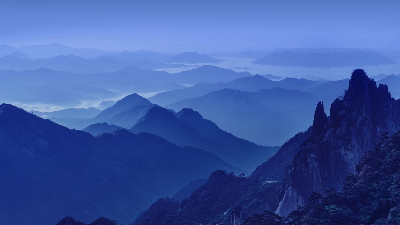 青い山の壁紙,山,空,山脈,自然,海嶺