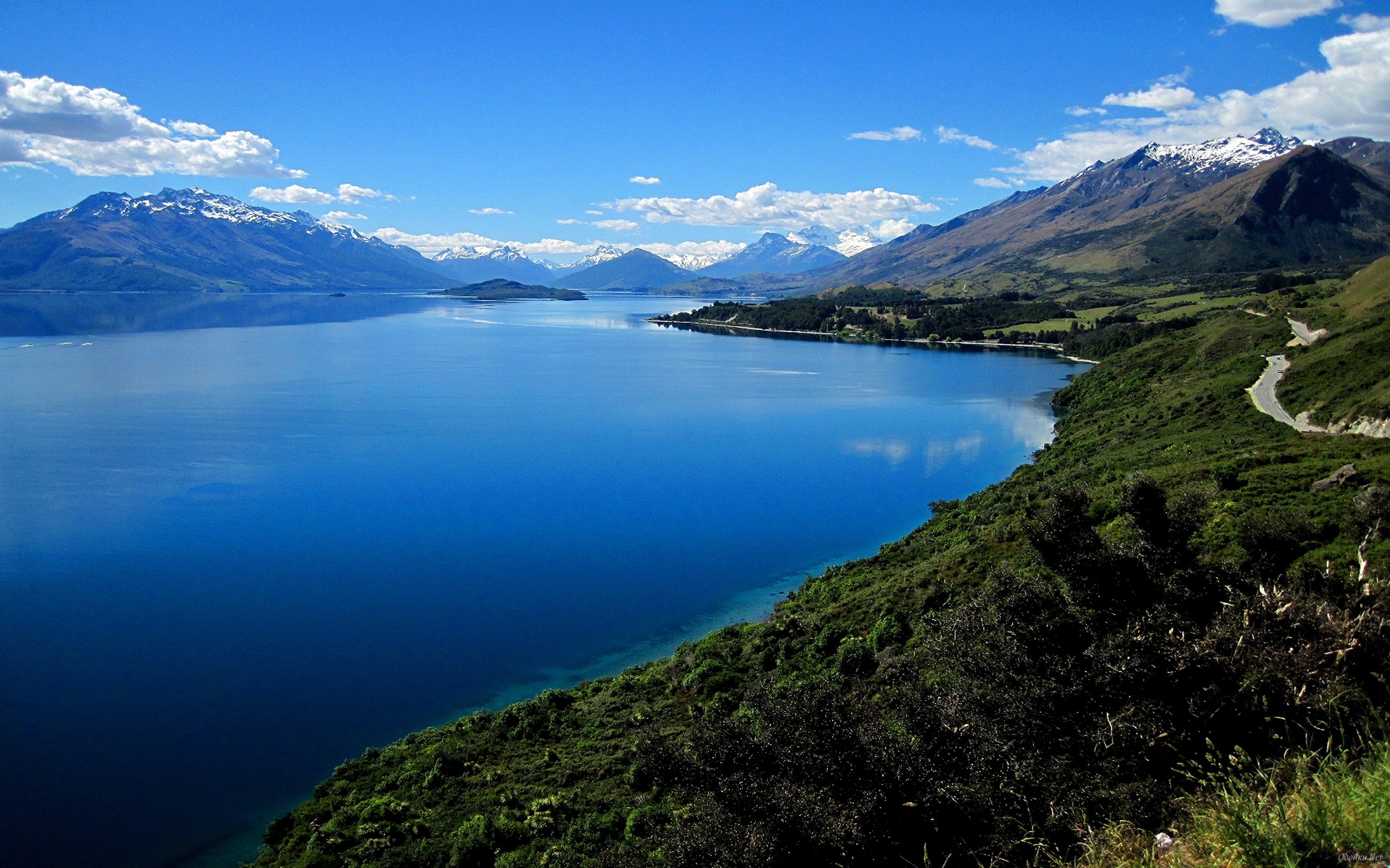 blue mountain wallpaper,body of water,nature,mountain,mountainous landforms,sky