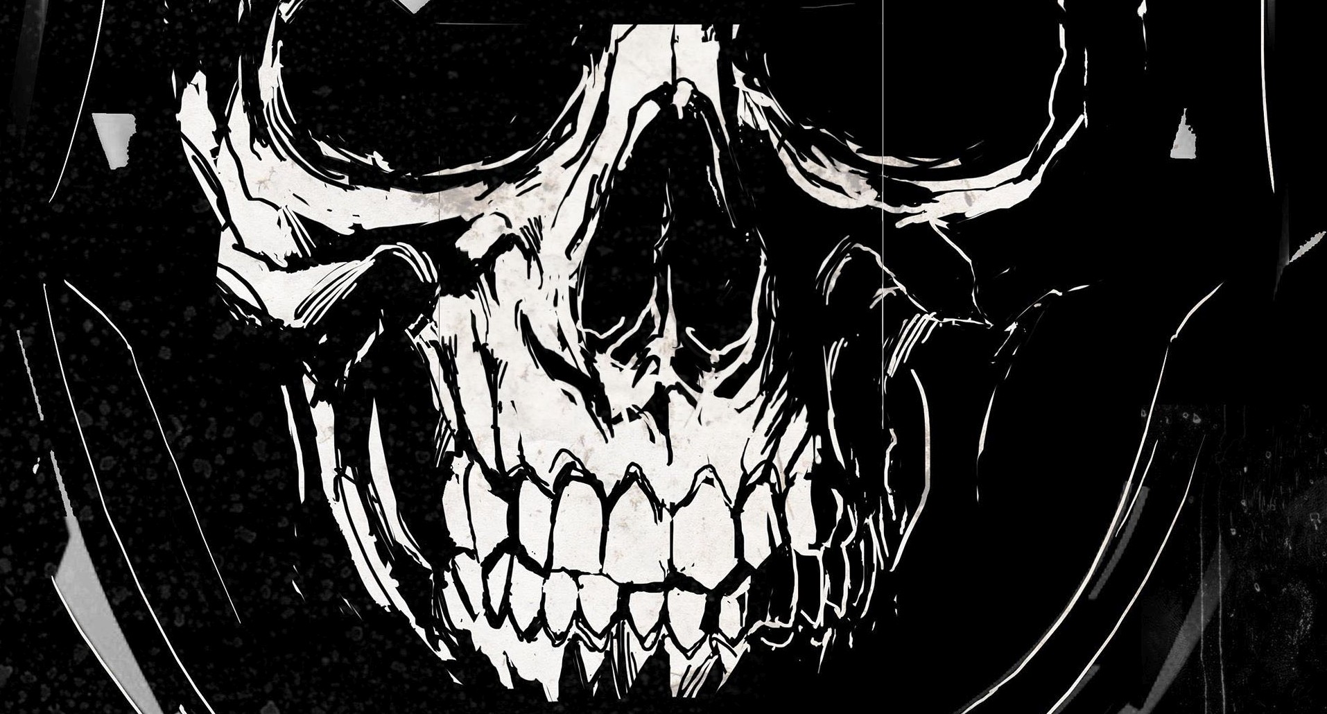 call of duty infinite warfare wallpaper,black and white,monochrome,illustration,fictional character,skull
