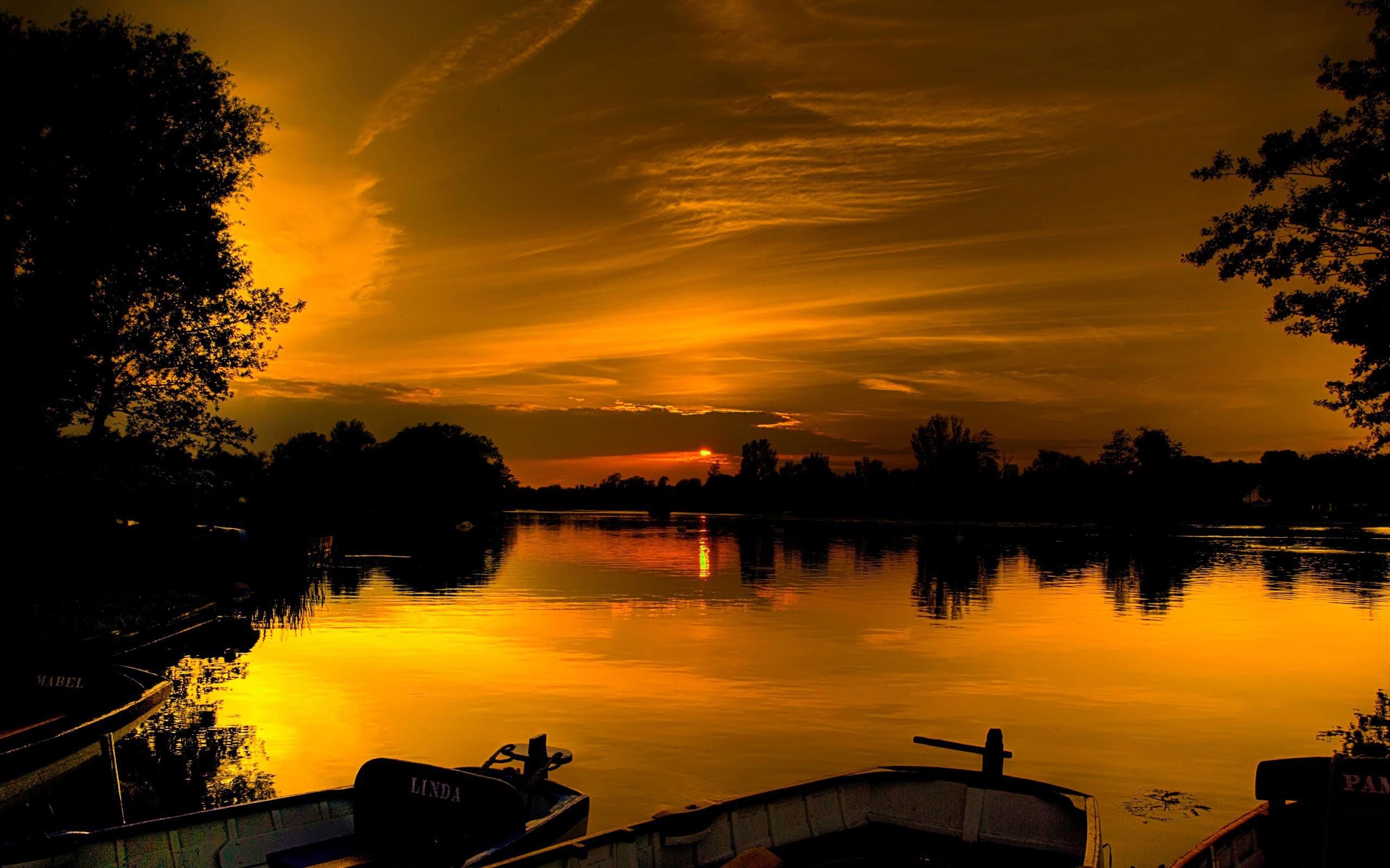 fond d'écran supérieur 4k,ciel,la nature,réflexion,l'eau,le coucher du soleil