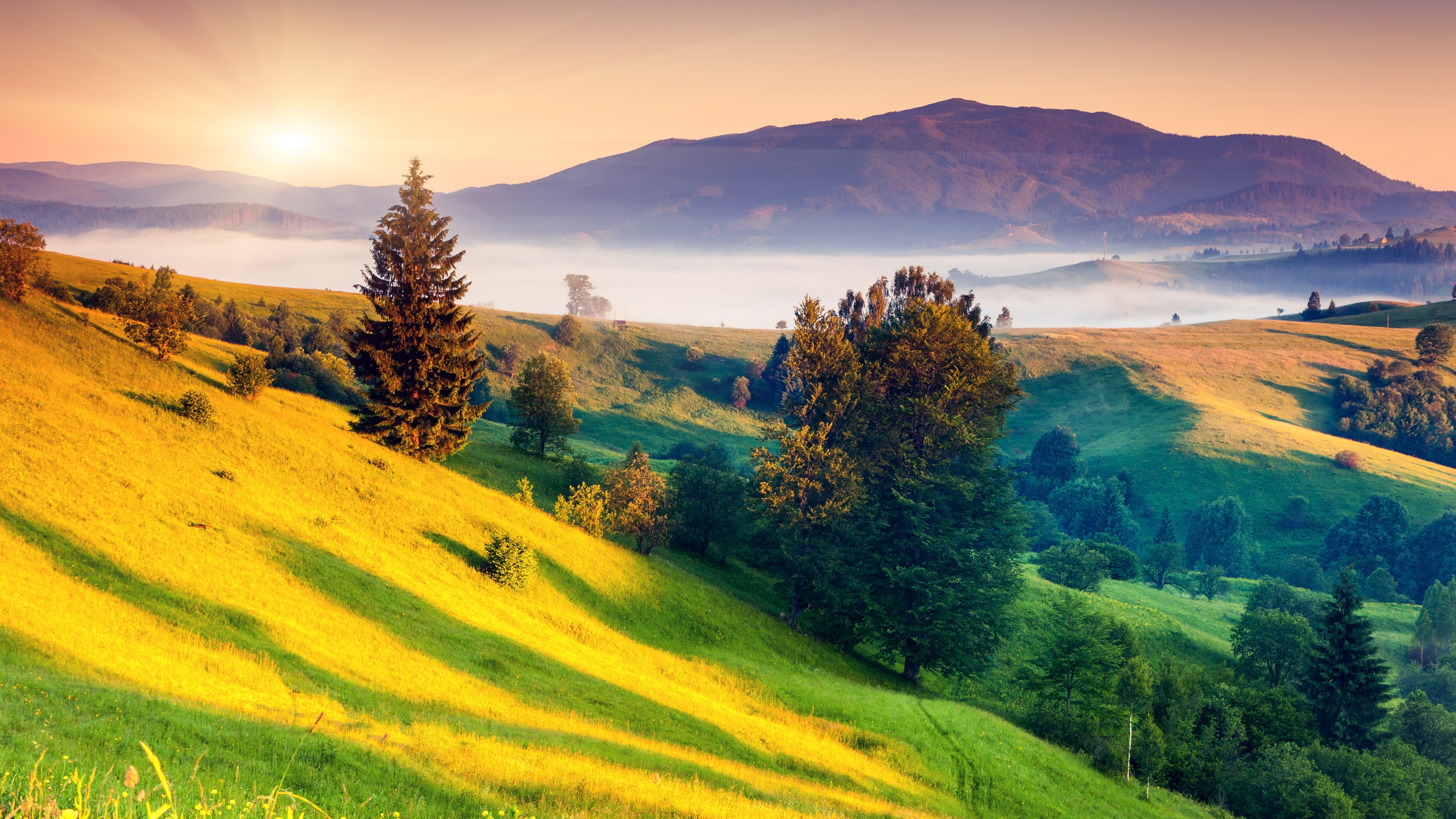 uhd natur tapete,natürliche landschaft,natur,wiese,hügel,himmel