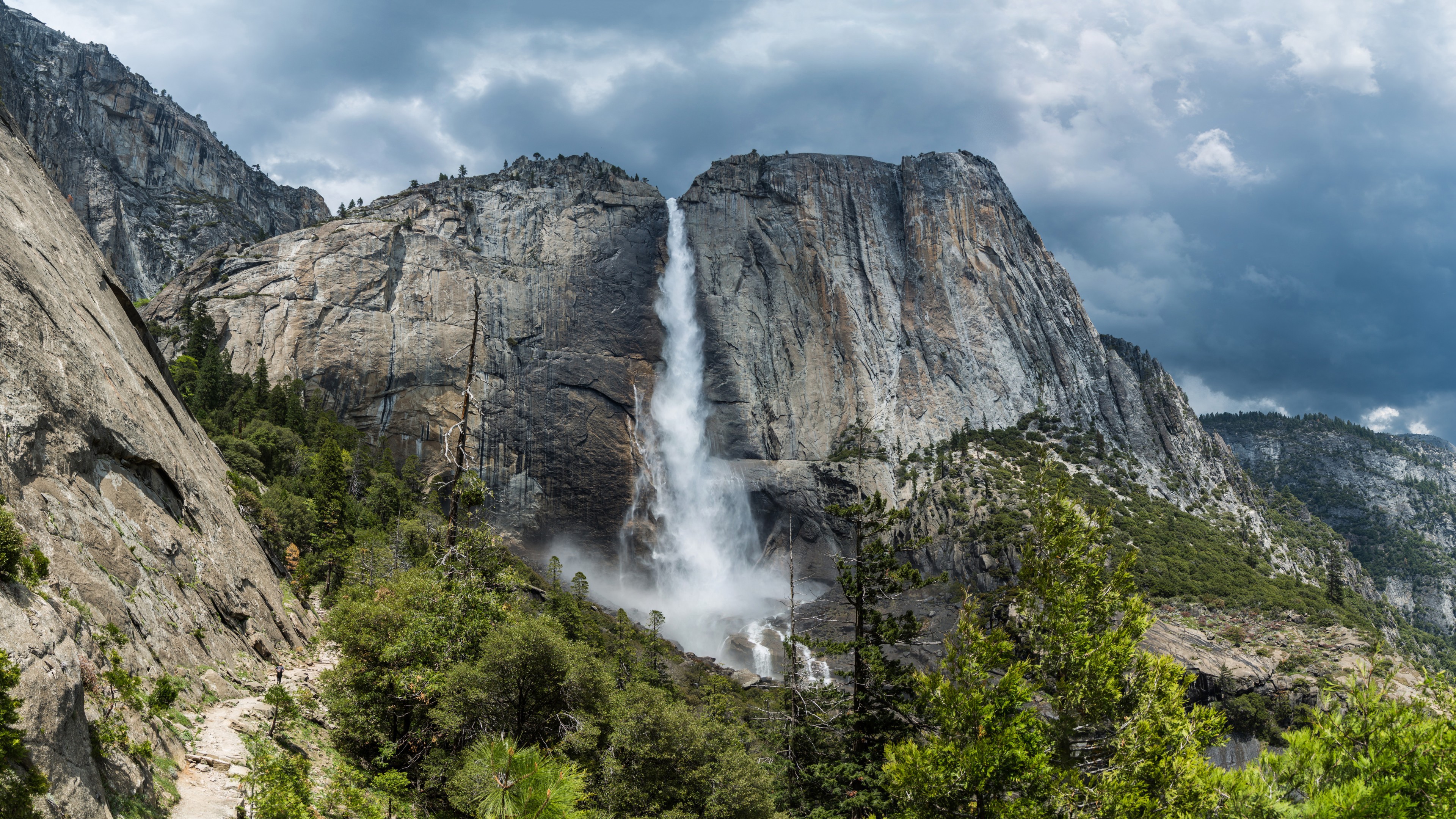 fond d'écran 3840x2160 uhd 4k,paysage naturel,cascade,la nature,station de montagne,montagne