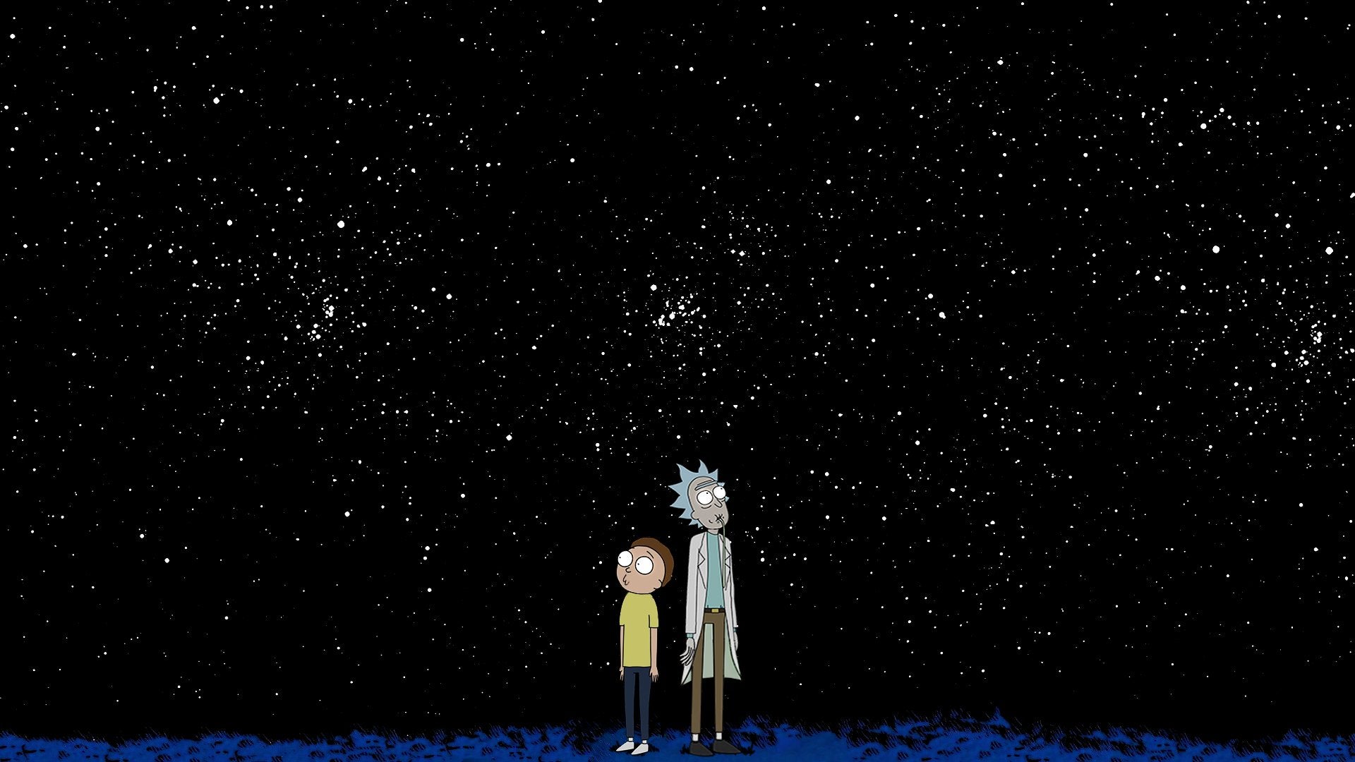 rick e morty live wallpaper,cielo,buio,spazio,notte,teatro