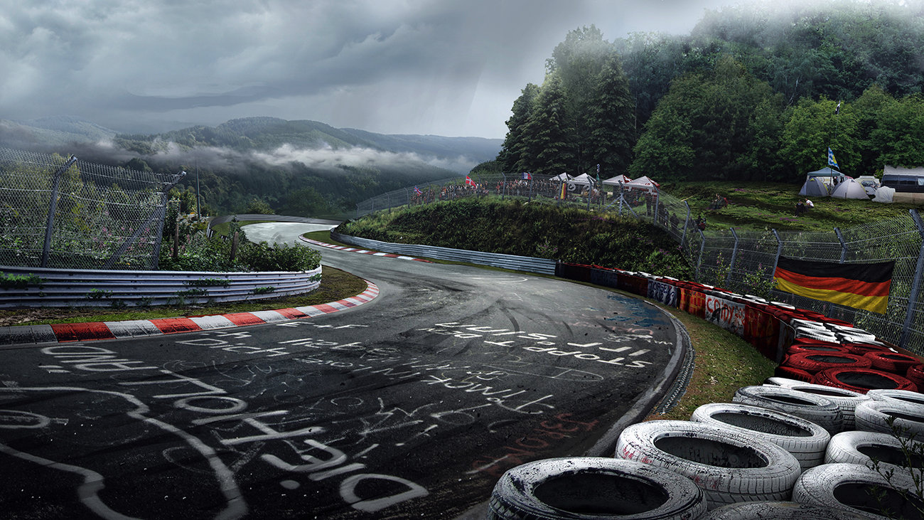 fondo de pantalla de nurburgring,cielo,pista de carreras,paisaje,juegos,montaña