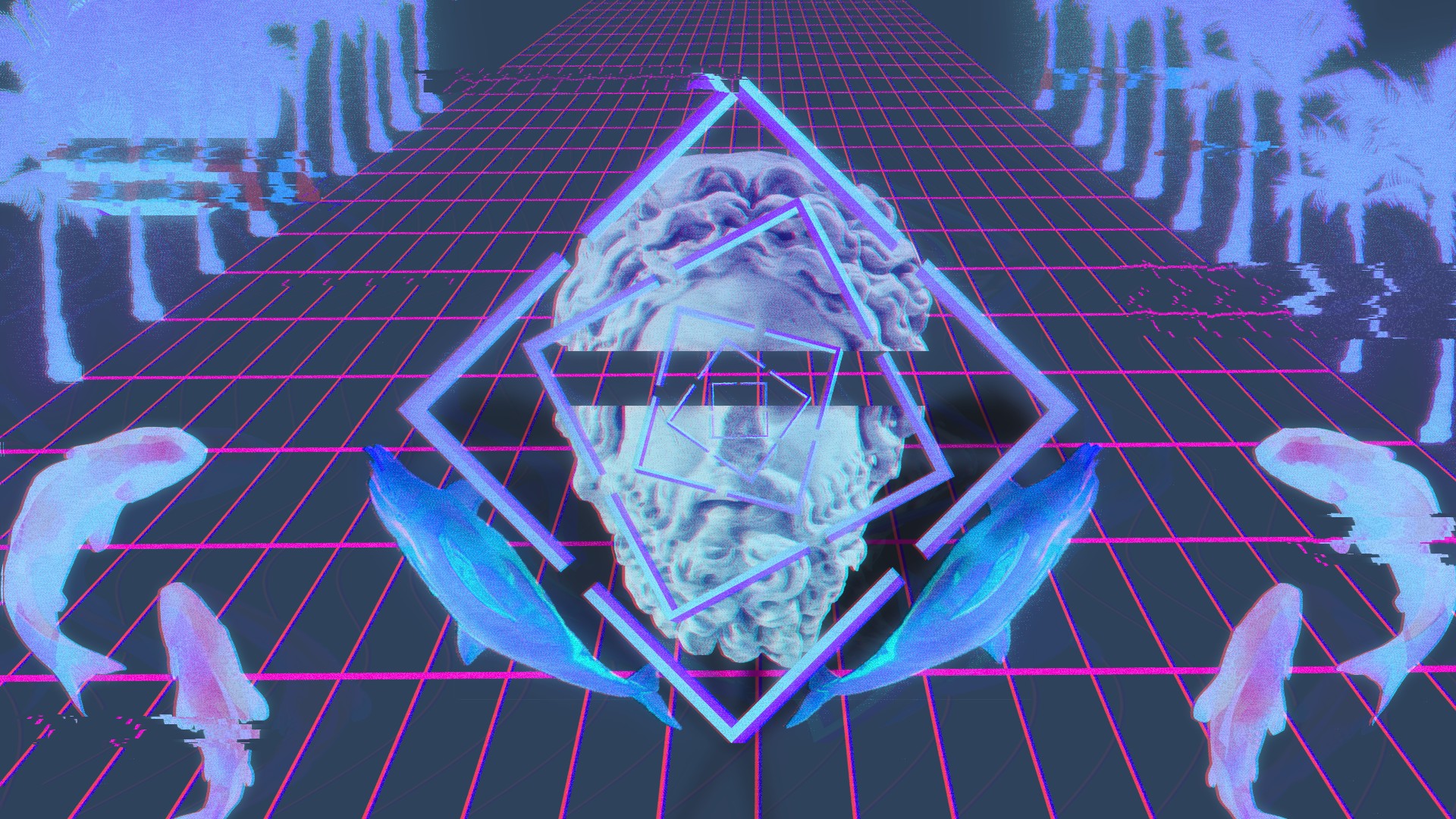 vaporwave wallpaper hd,viola,design,modello,simmetria,grafica