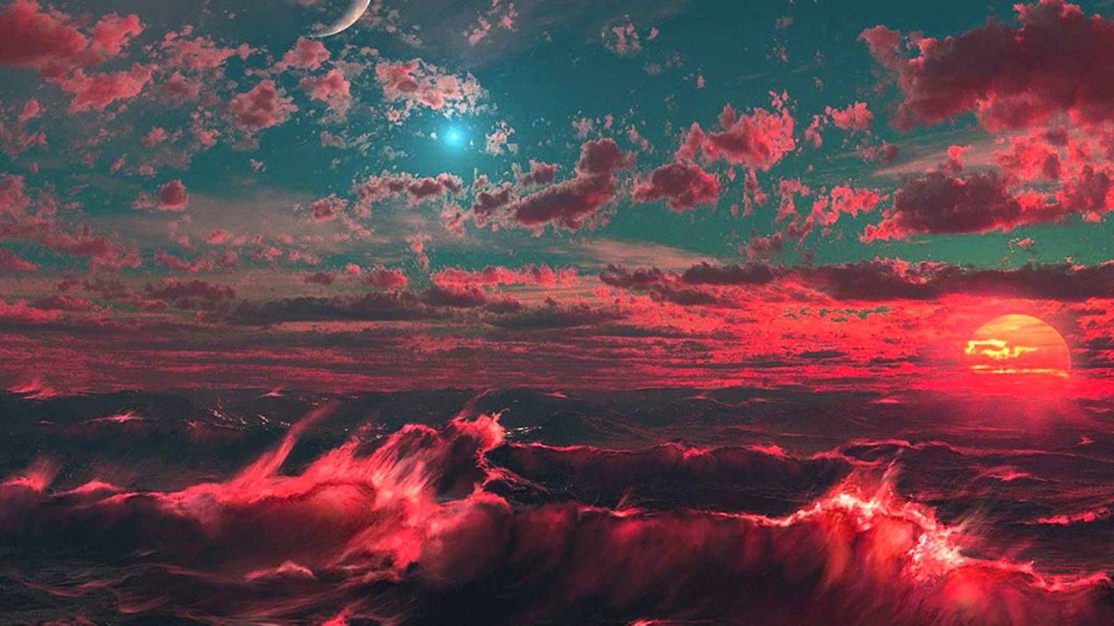 aesthetic laptop wallpaper,sky,red,nature,cloud,geological phenomenon