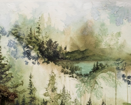 bon iver fondo de pantalla,pintura de acuarela,pintura,arte,árbol,artes visuales