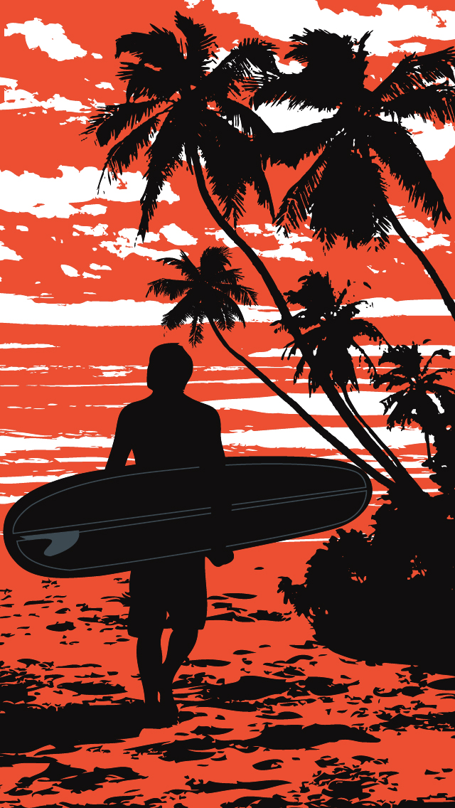 classic iphone wallpaper,silhouette,tree,surfing,illustration,poster