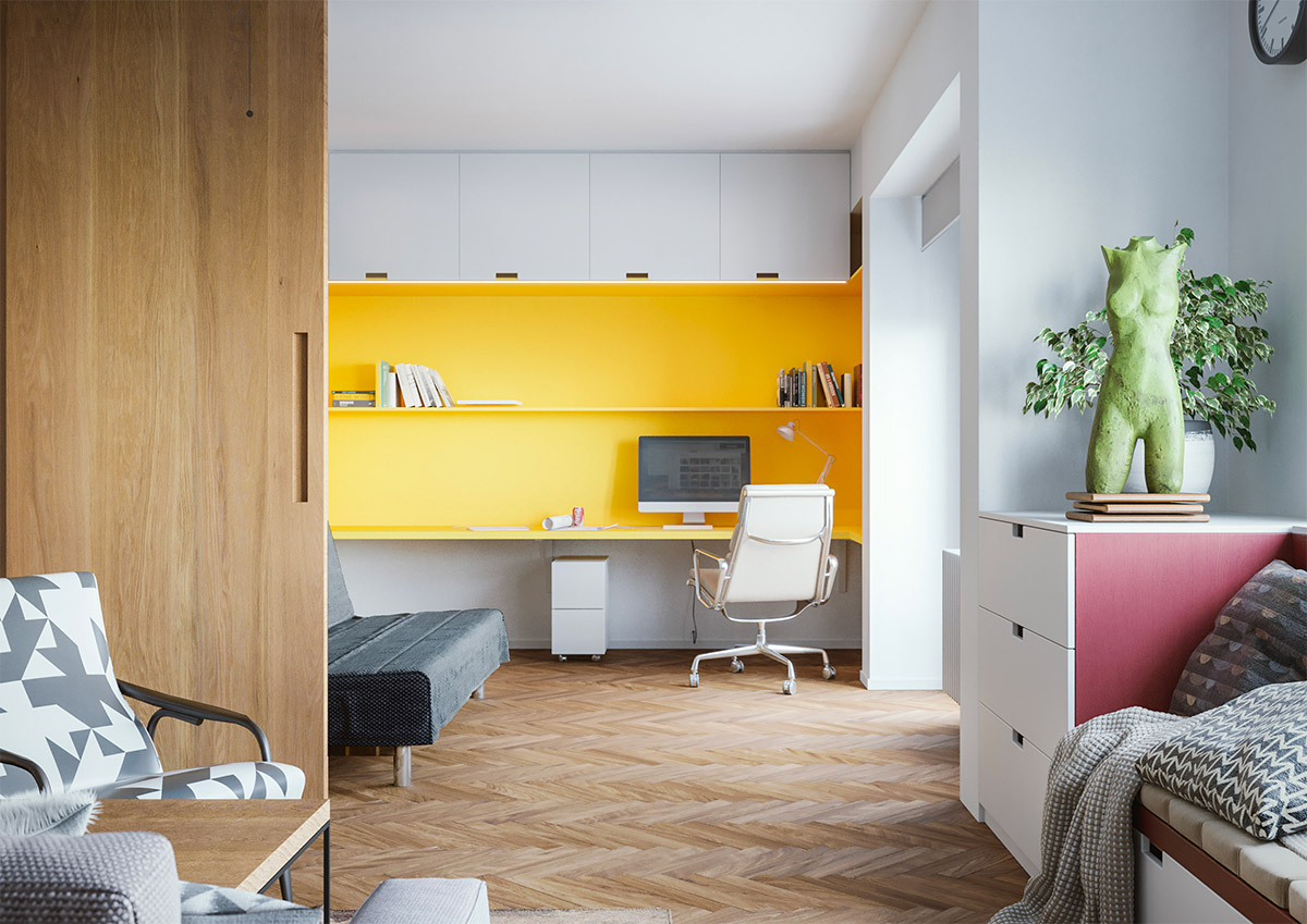 workspace wallpaper,room,furniture,yellow,interior design,property