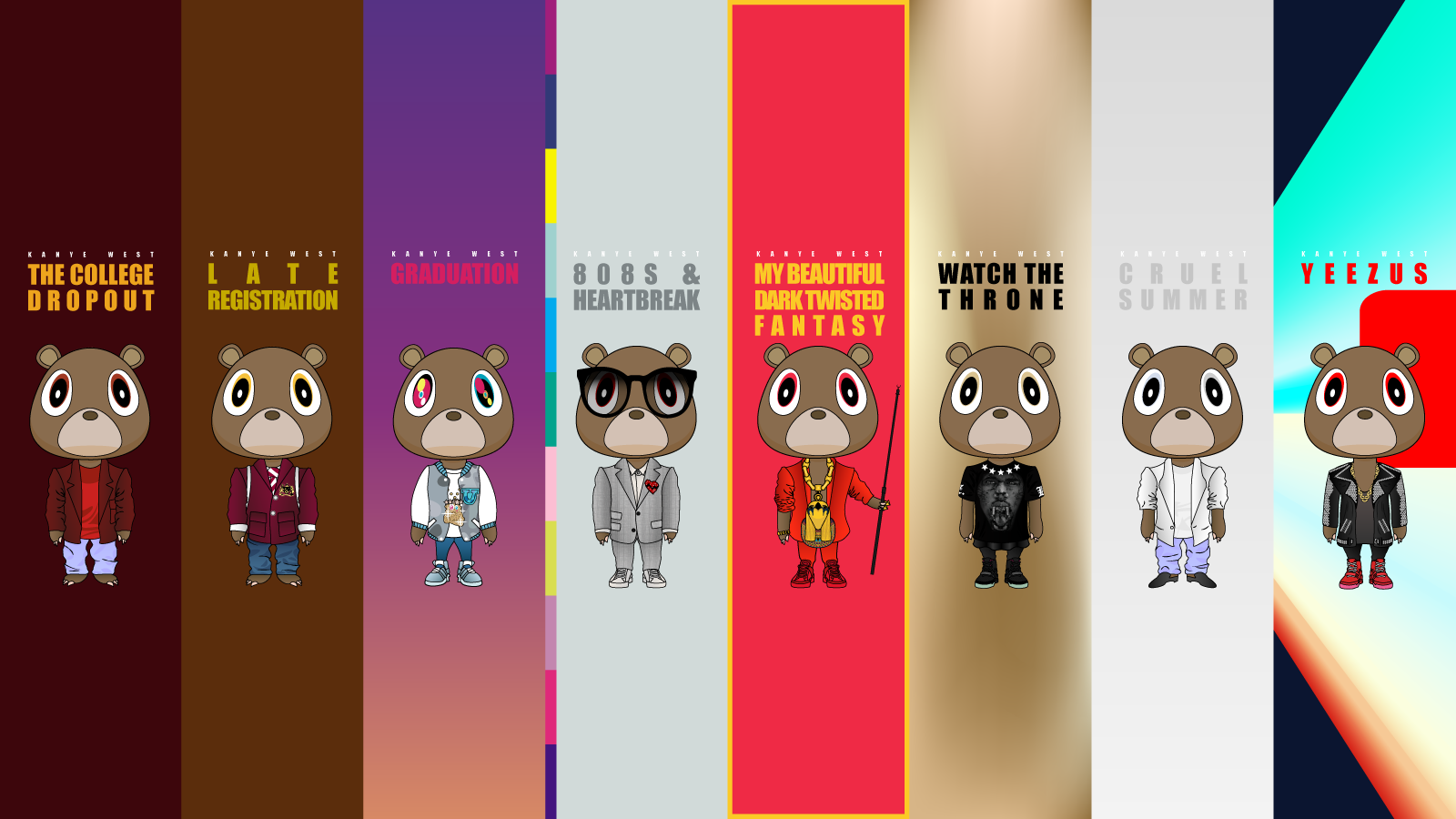 kanye west graduation wallpaper,cartoon,animation,animated cartoon,graphic design,illustration