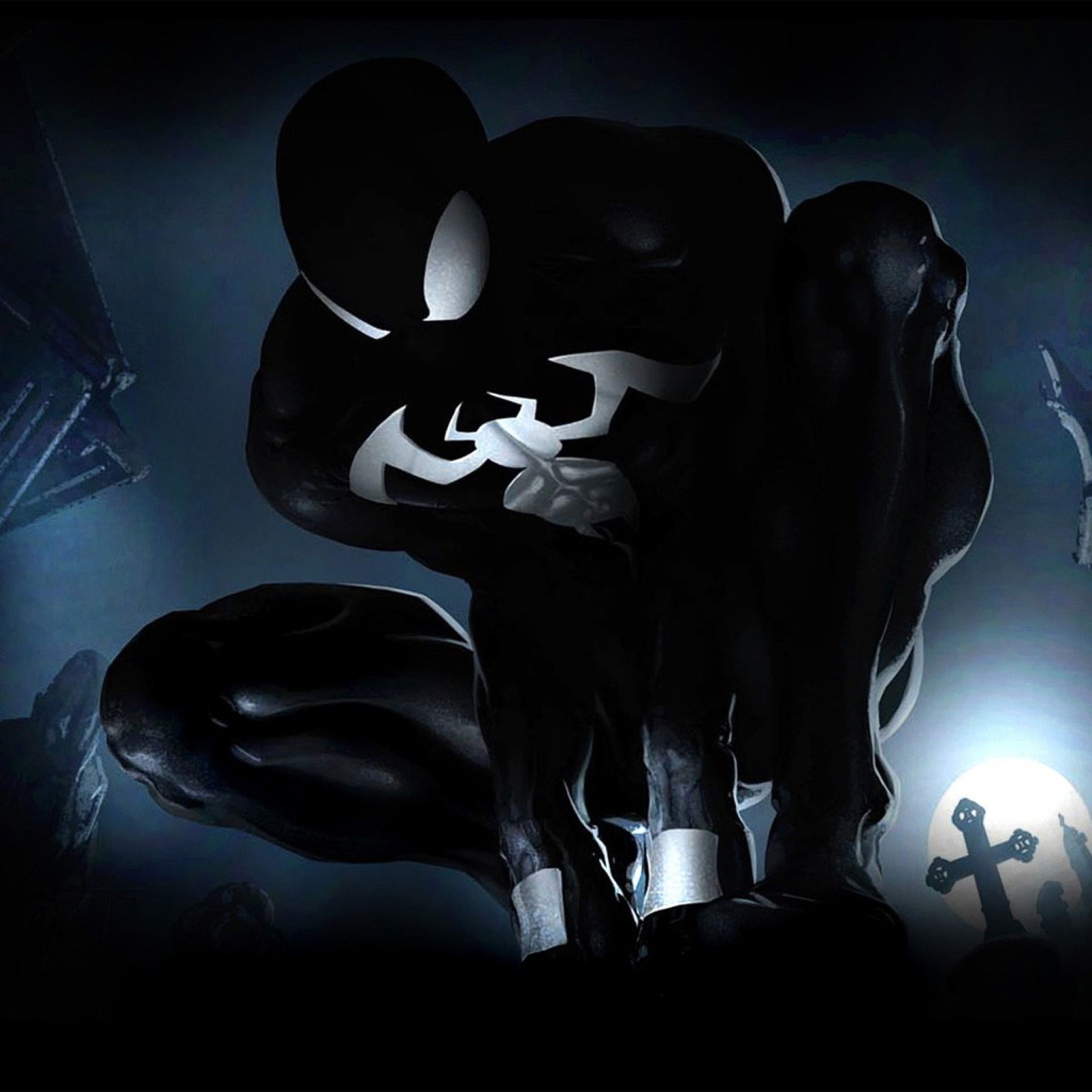 marvel venom wallpaper,oscuridad,personaje de ficción,en blanco y negro