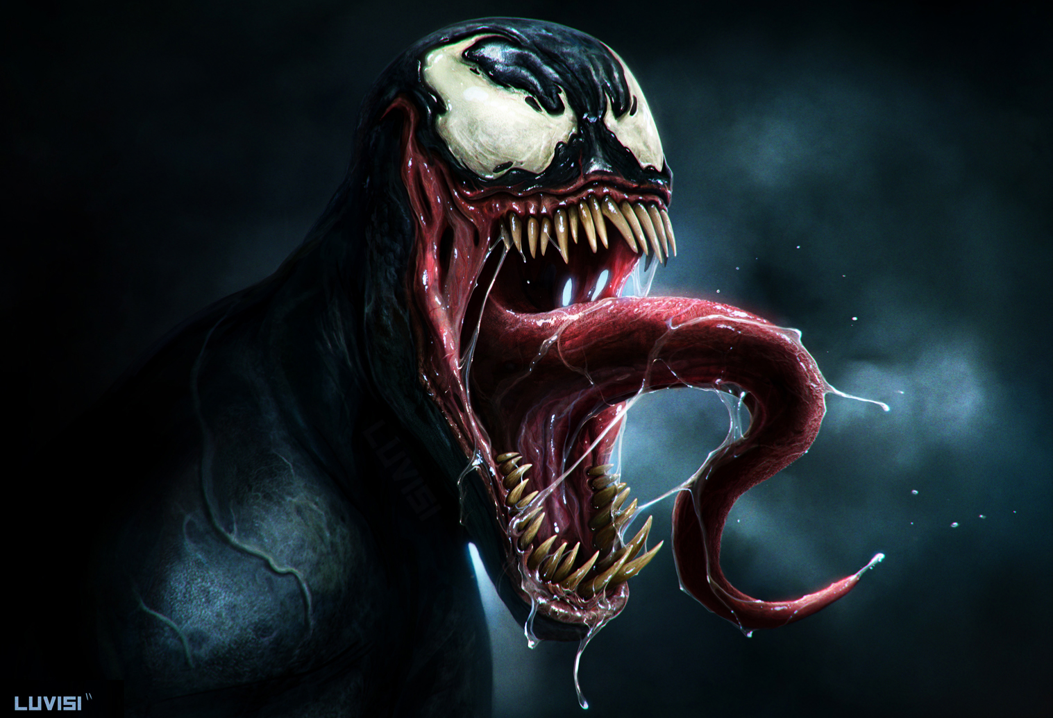 marvel venom wallpaper,personaje de ficción,supervillano,mandíbula,boca,diente