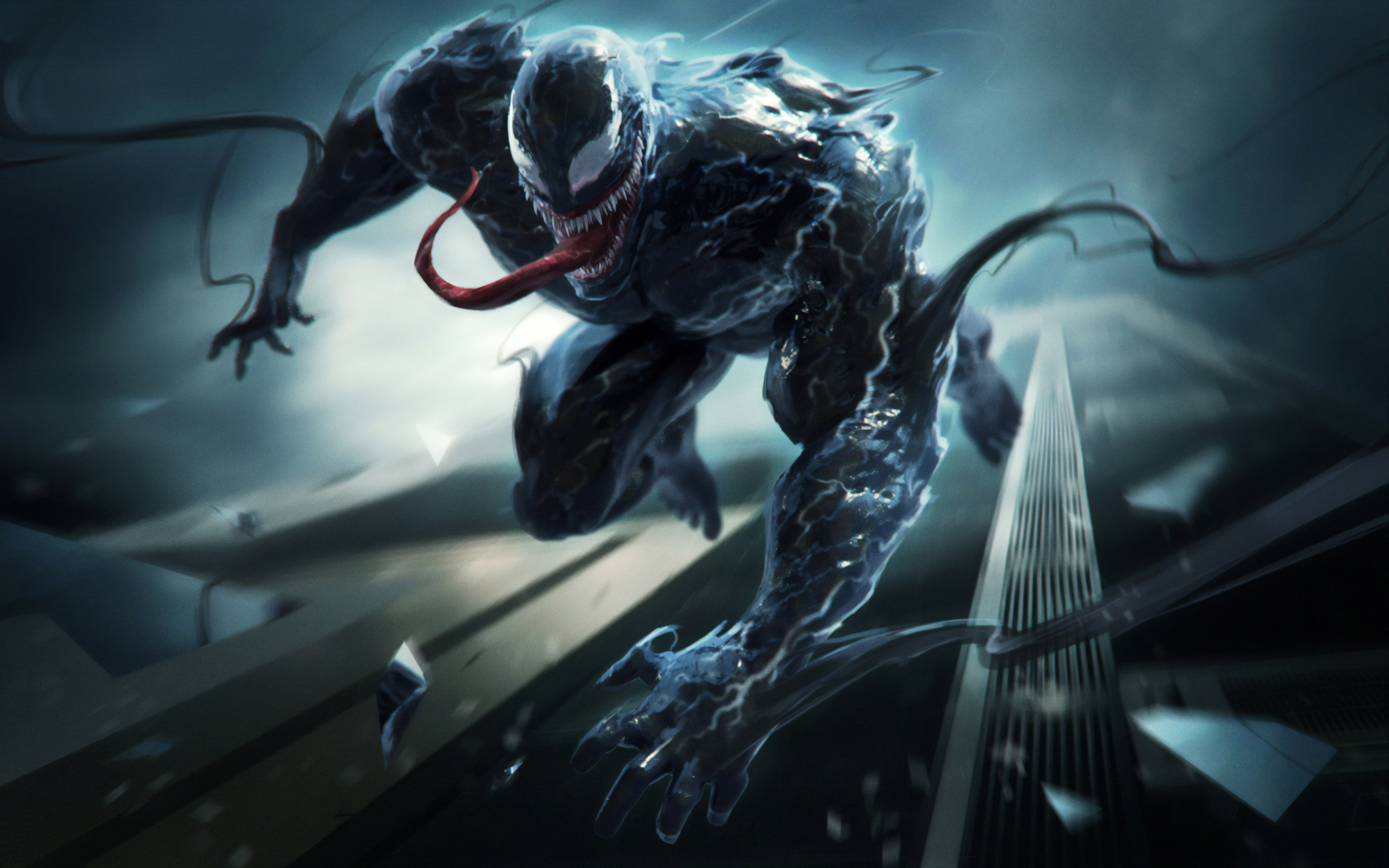 fond d'écran marvel venom,oeuvre de cg,ténèbres,jeu pc,compositing numérique,personnage fictif