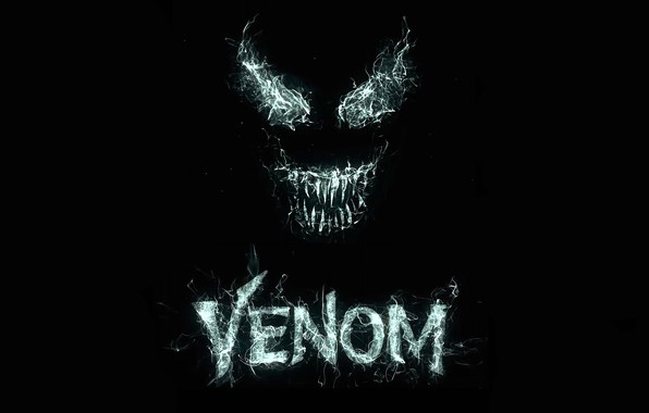 venom logo wallpaper,text,darkness,font,graphic design,logo
