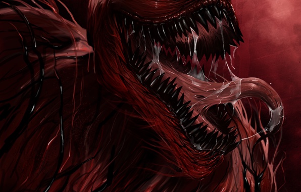 carnage marvel wallpaper,cg artwork,red,demon,fictional character,supernatural creature