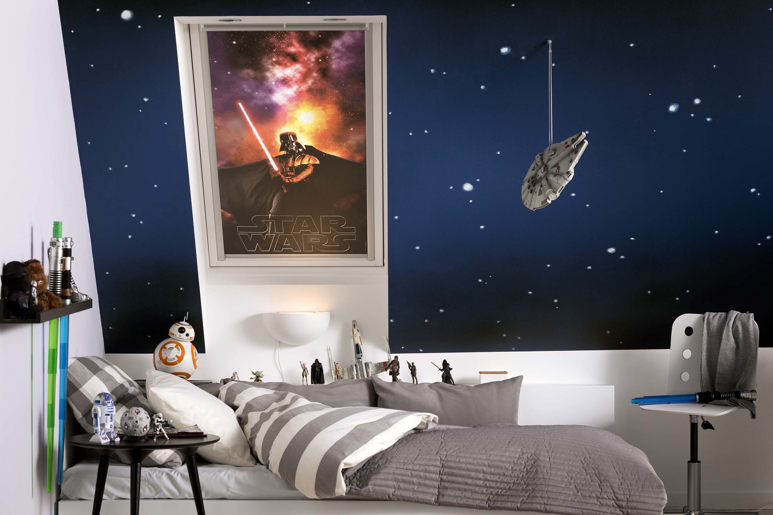 fondo de pantalla de la sala de star wars,habitación,pared,fondo de pantalla,diseño de interiores,arte moderno