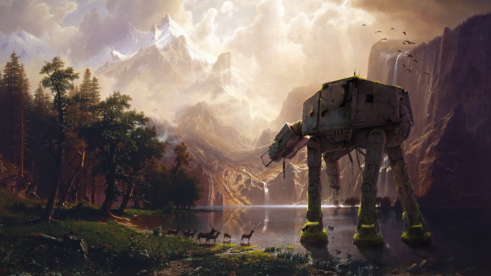 fond d'écran paysage star wars,jeu d'aventure d'action,oeuvre de cg,illustration,compositing numérique,art