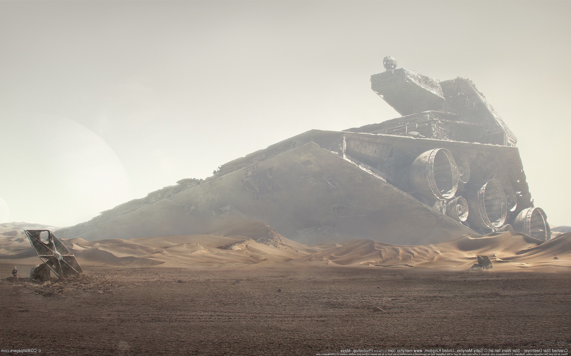 fondo de pantalla de paisaje de star wars,desierto,cielo,paisaje,montaña,cauce
