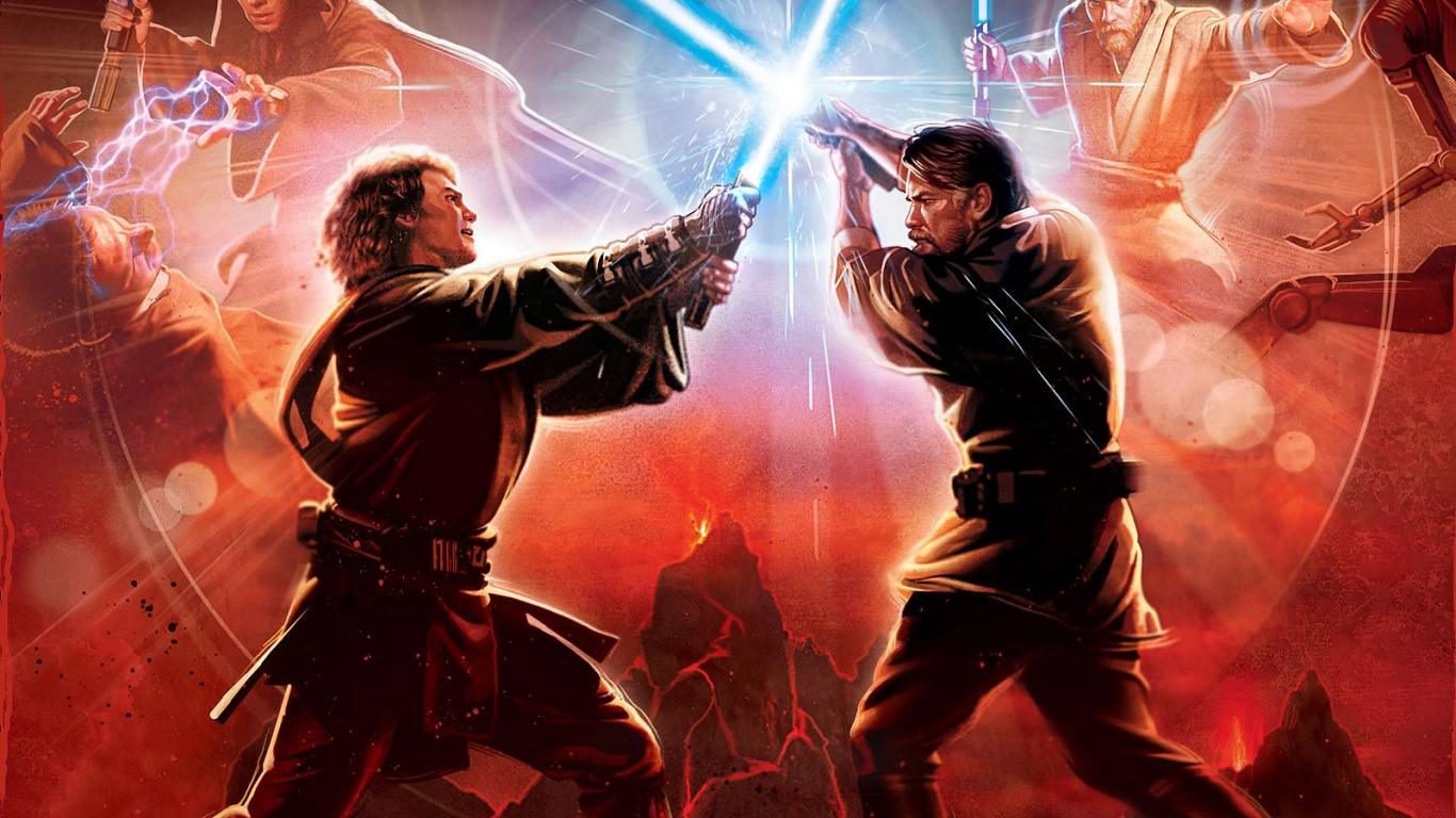 star wars wallpaper 1366x768,movie,fictional character,duel,cg artwork,illustration