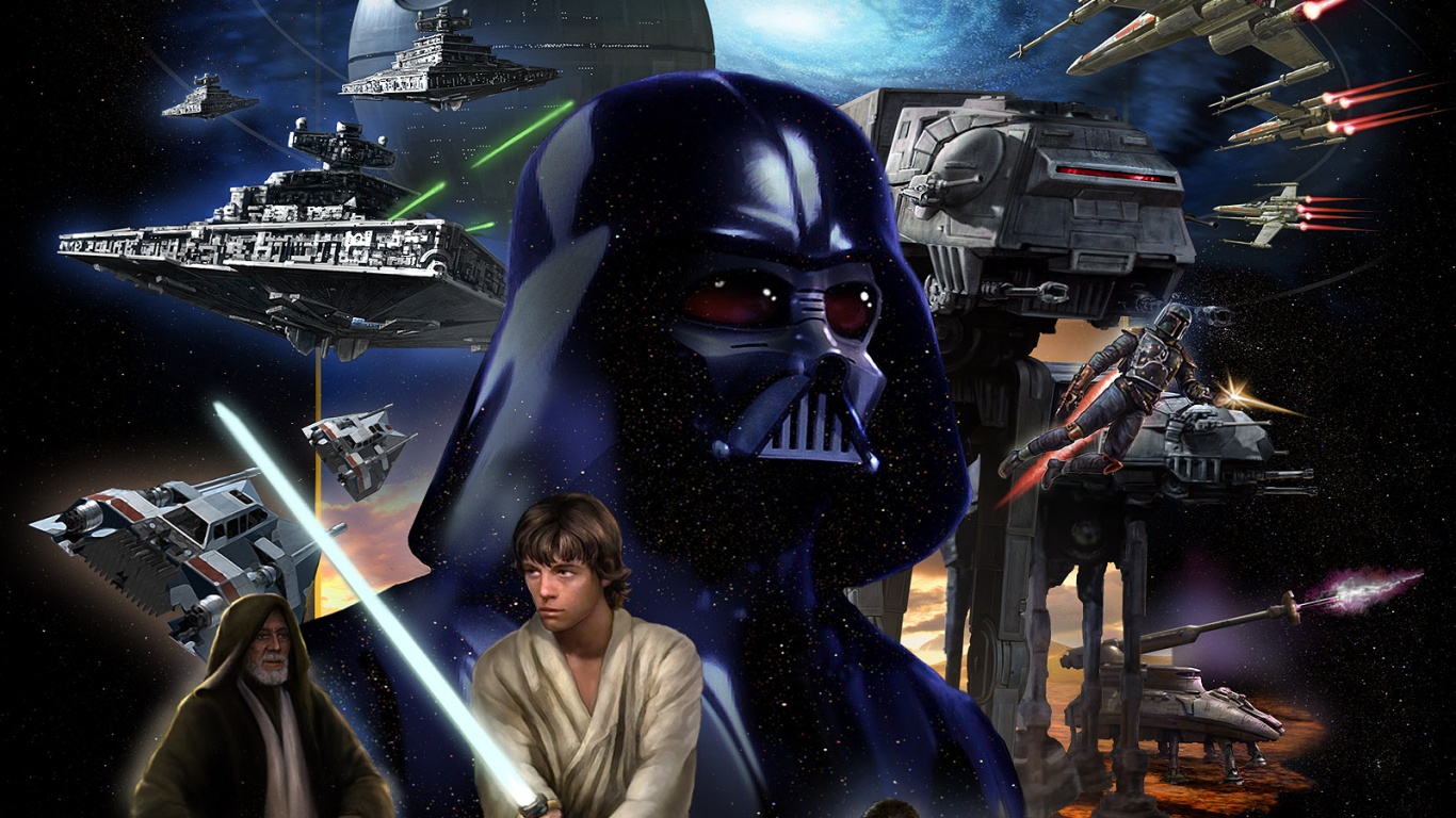 guerra de las galaxias fondo de pantalla 1366x768,juego de acción y aventura,darth vader,personaje de ficción,juego de pc,supervillano