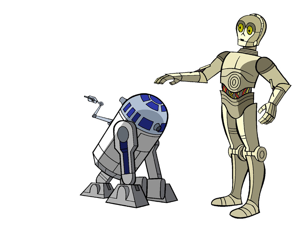 star wars cartoon wallpaper,karikatur,erfundener charakter,c 3po,roboter,mensch