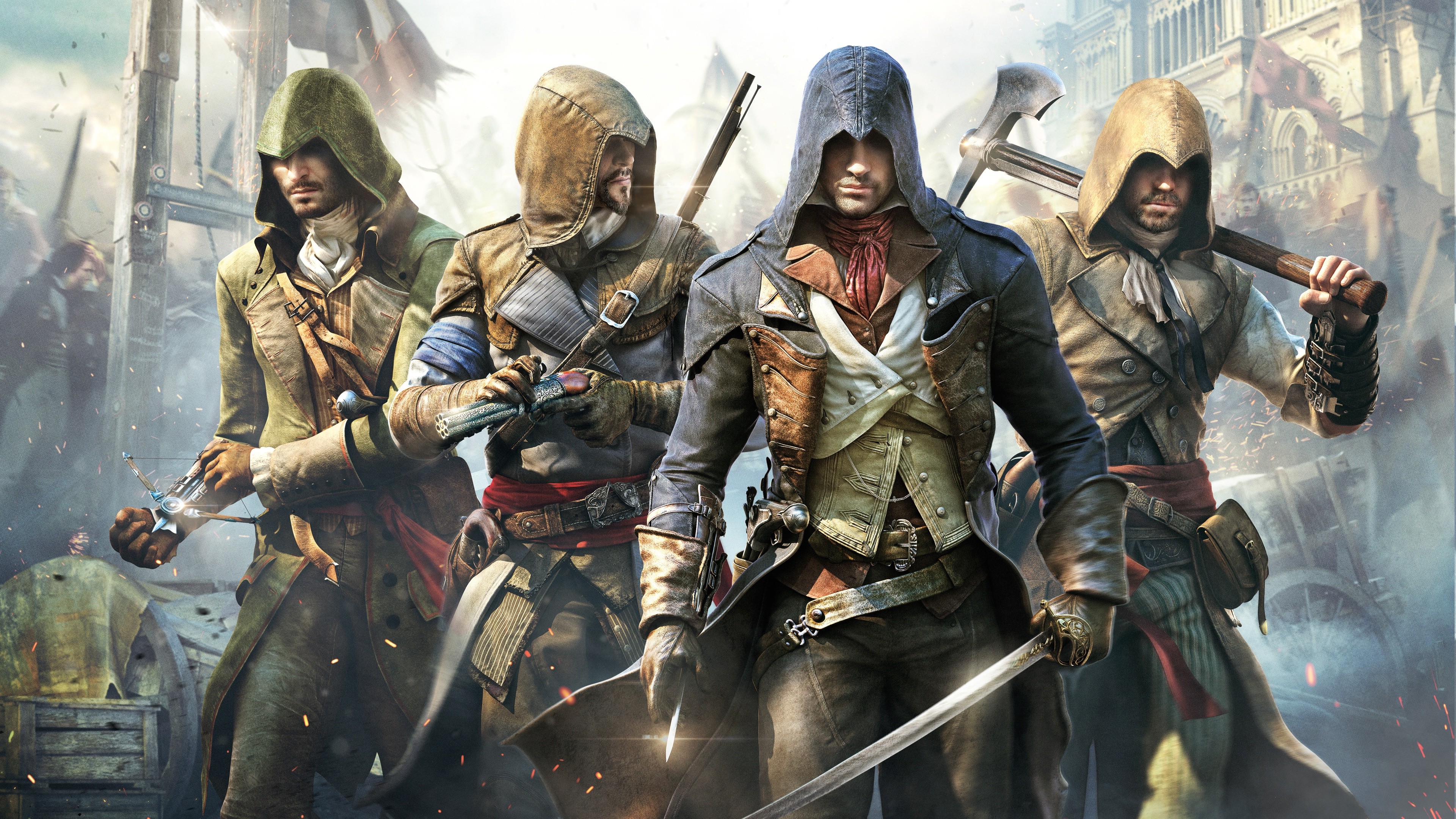 assassins creed unity wallpaper hd,action adventure spiel,computerspiel,spiele,cg kunstwerk,film