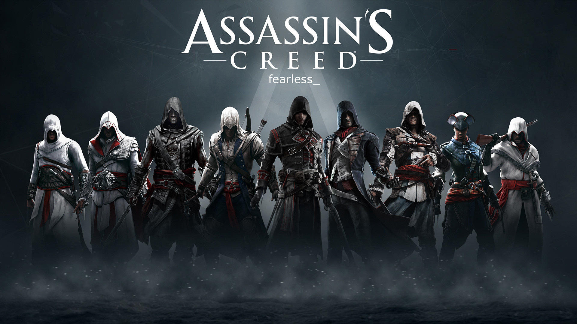 wallpaper of assassin creed,action adventure game,movie,font,games,album cover
