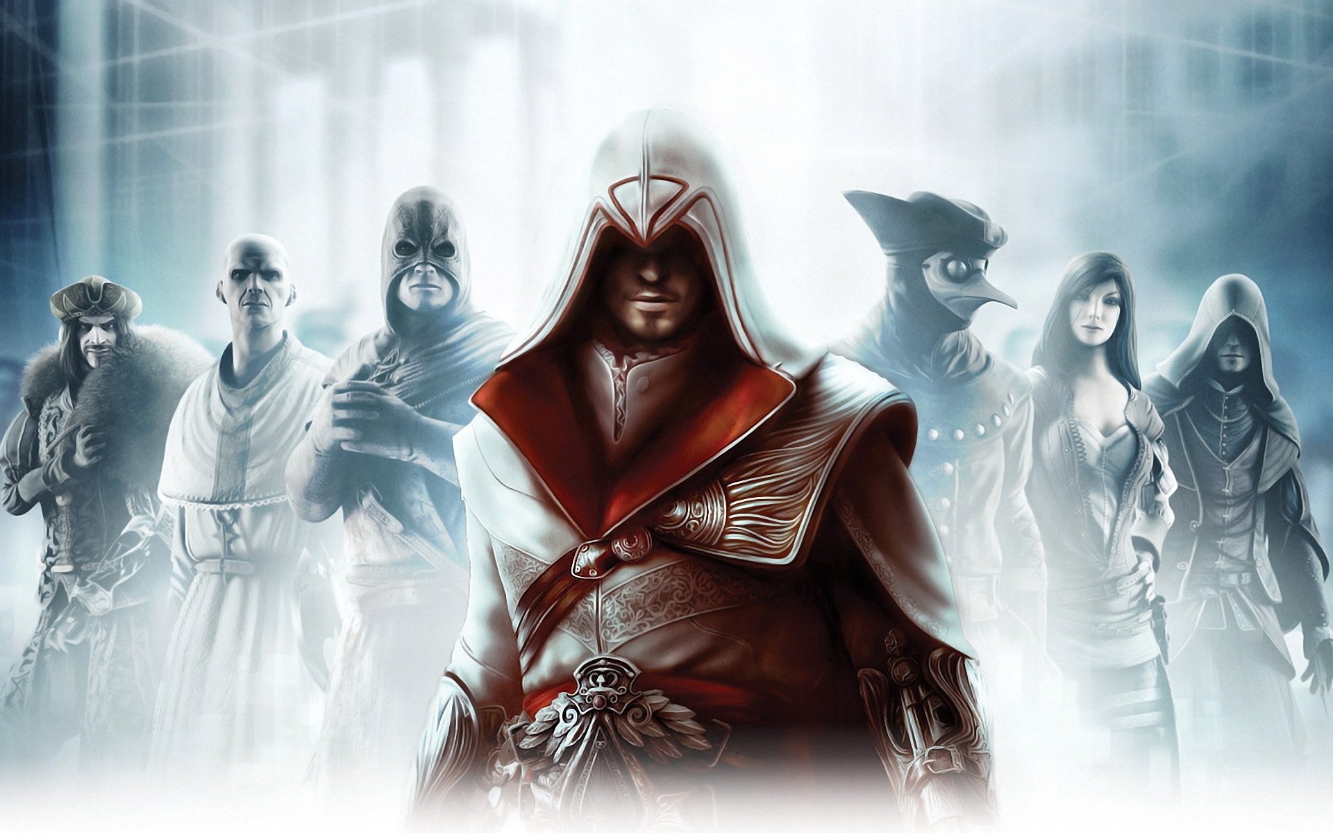 assassins creed fraternité fond d'écran,oeuvre de cg,illustration,humain,personnage fictif,mythologie