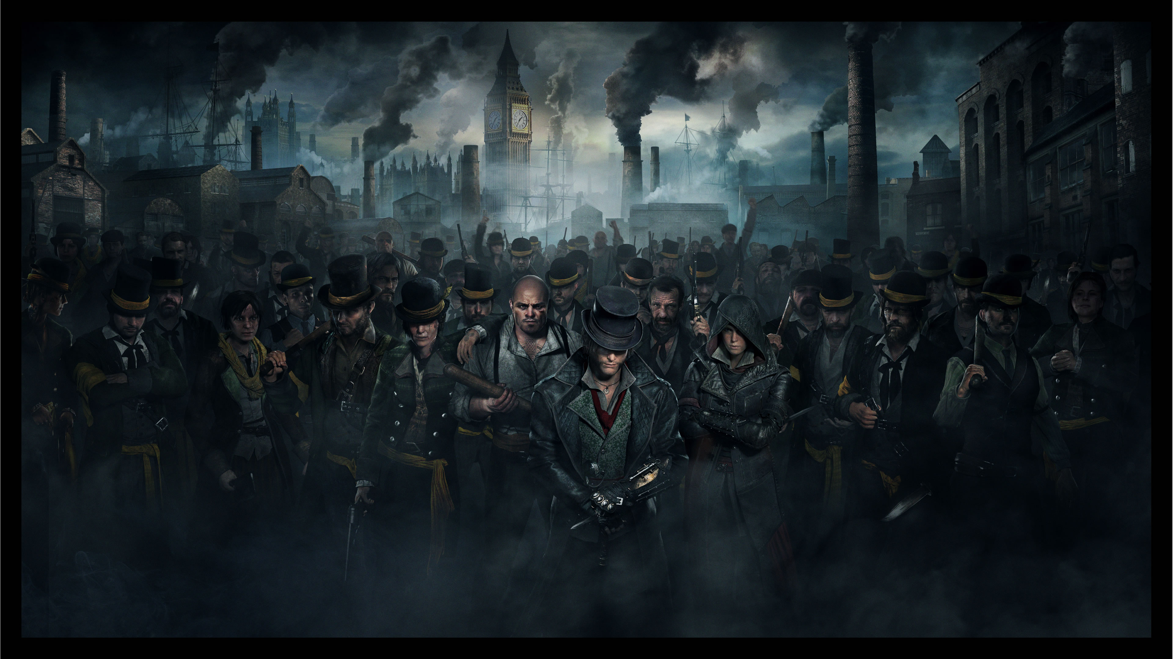 assassin creed syndicate wallpaper,action adventure game,darkness,strategy video game,digital compositing,crowd