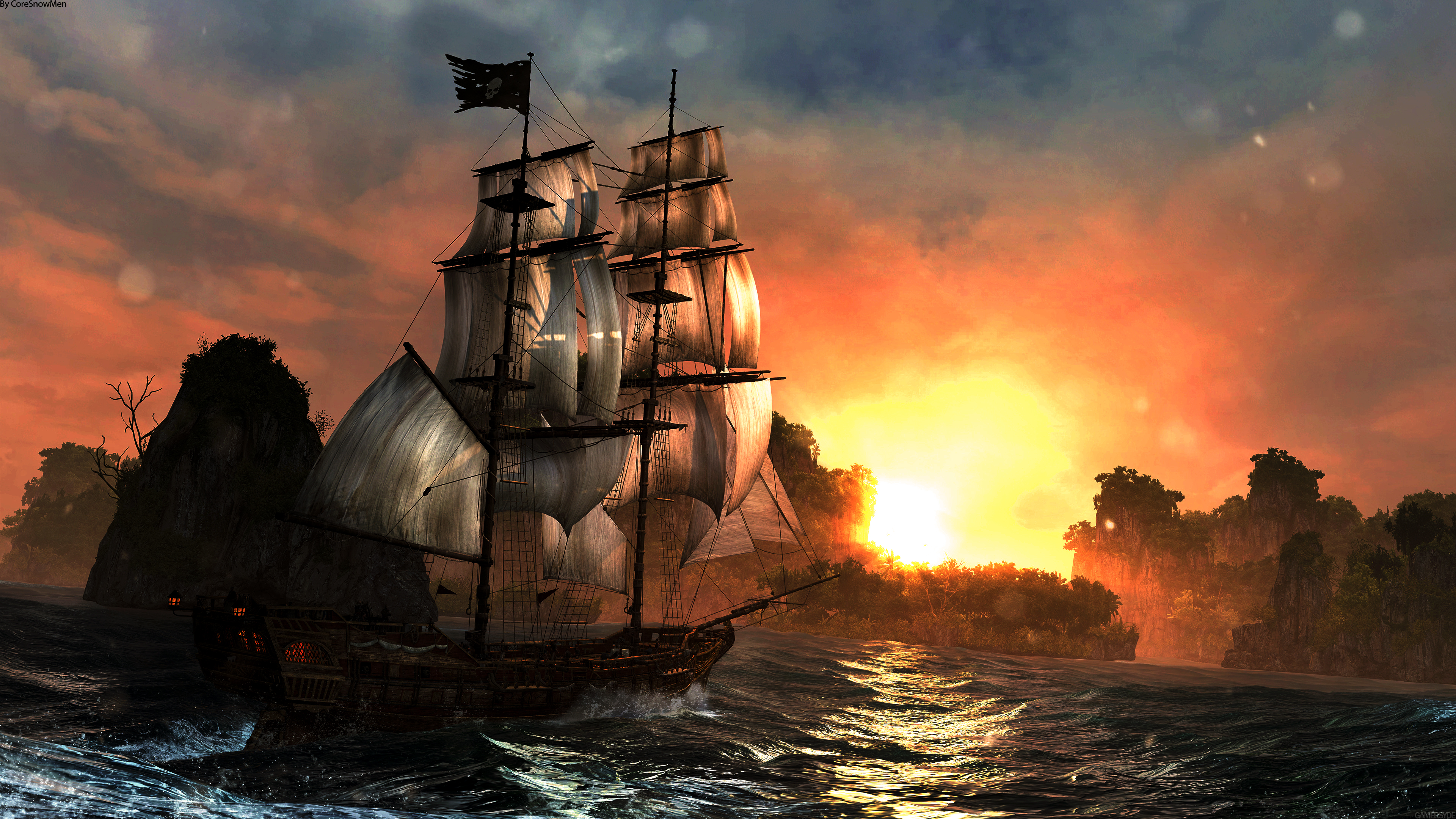 검은 깃발 벽지,항해중인 배,첫 번째 요율,차량,배,선박