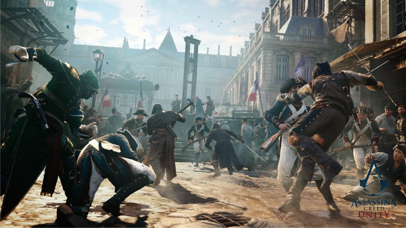 assassins creed unity wallpaper,action adventure game,strategy video game,pc game,rebellion,shooter game